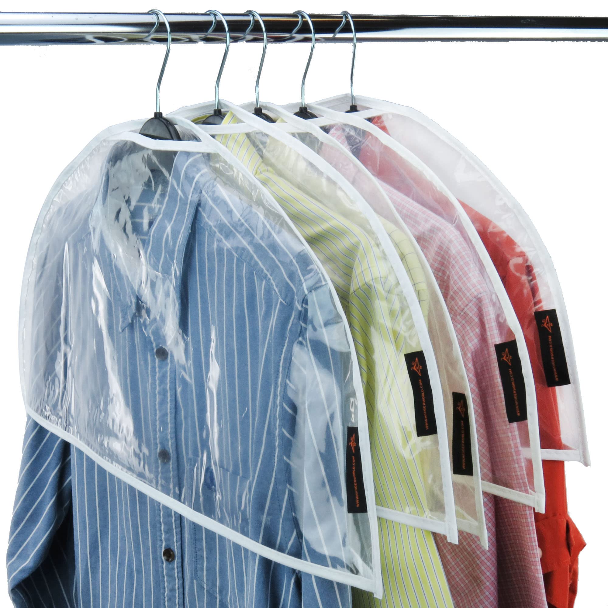 Hangerworld Pack Of 20 Clear 24Inch X 12Inch Shoulder Dust Dirt Protector Storage Clothes Cover Bags