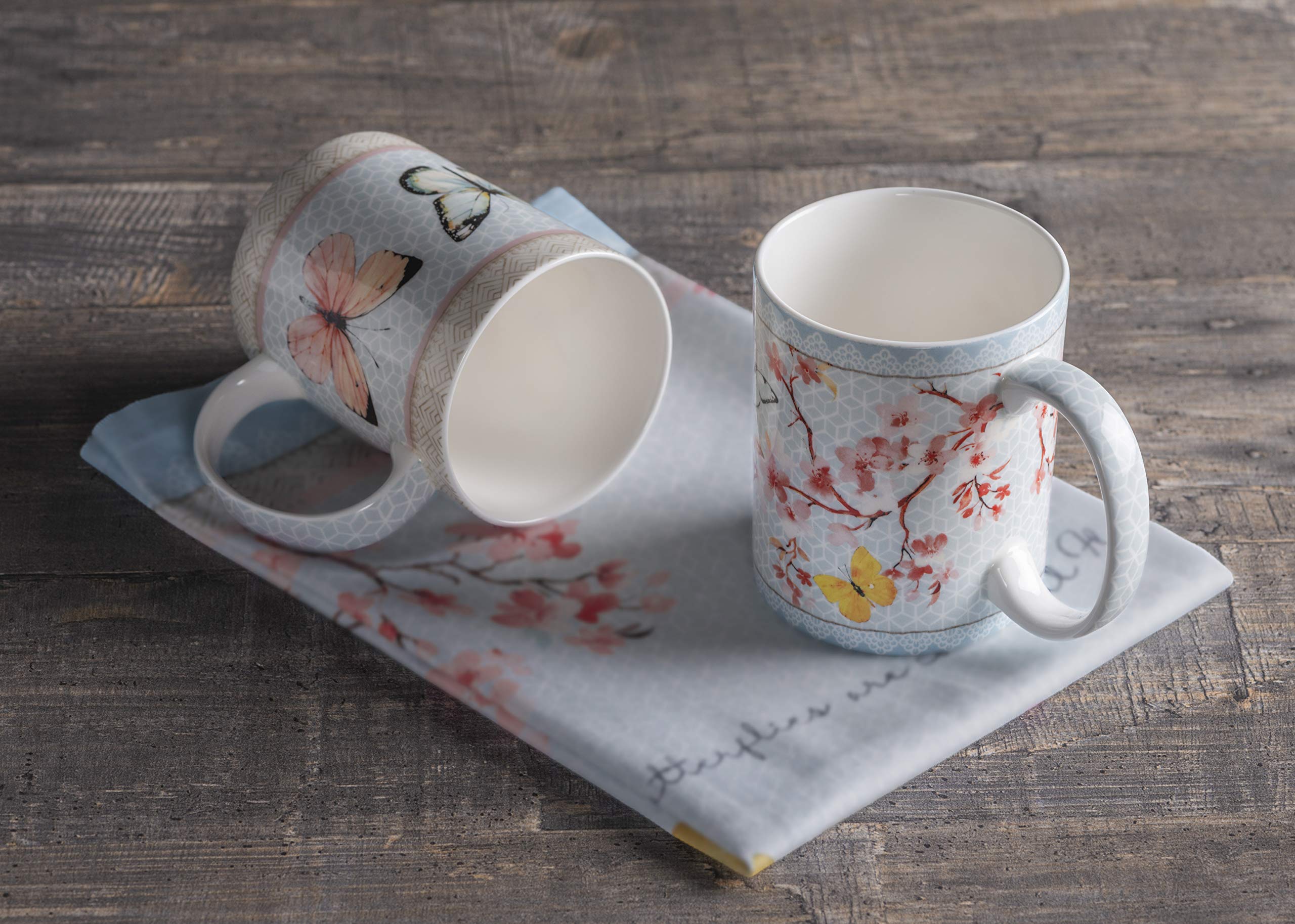 Maison D' Hermine Coffee Mug With Handles Fine Bone China Mug Pack Of Two For Hot Beverages - Coffee Cappuccino Latte Perfect Gi