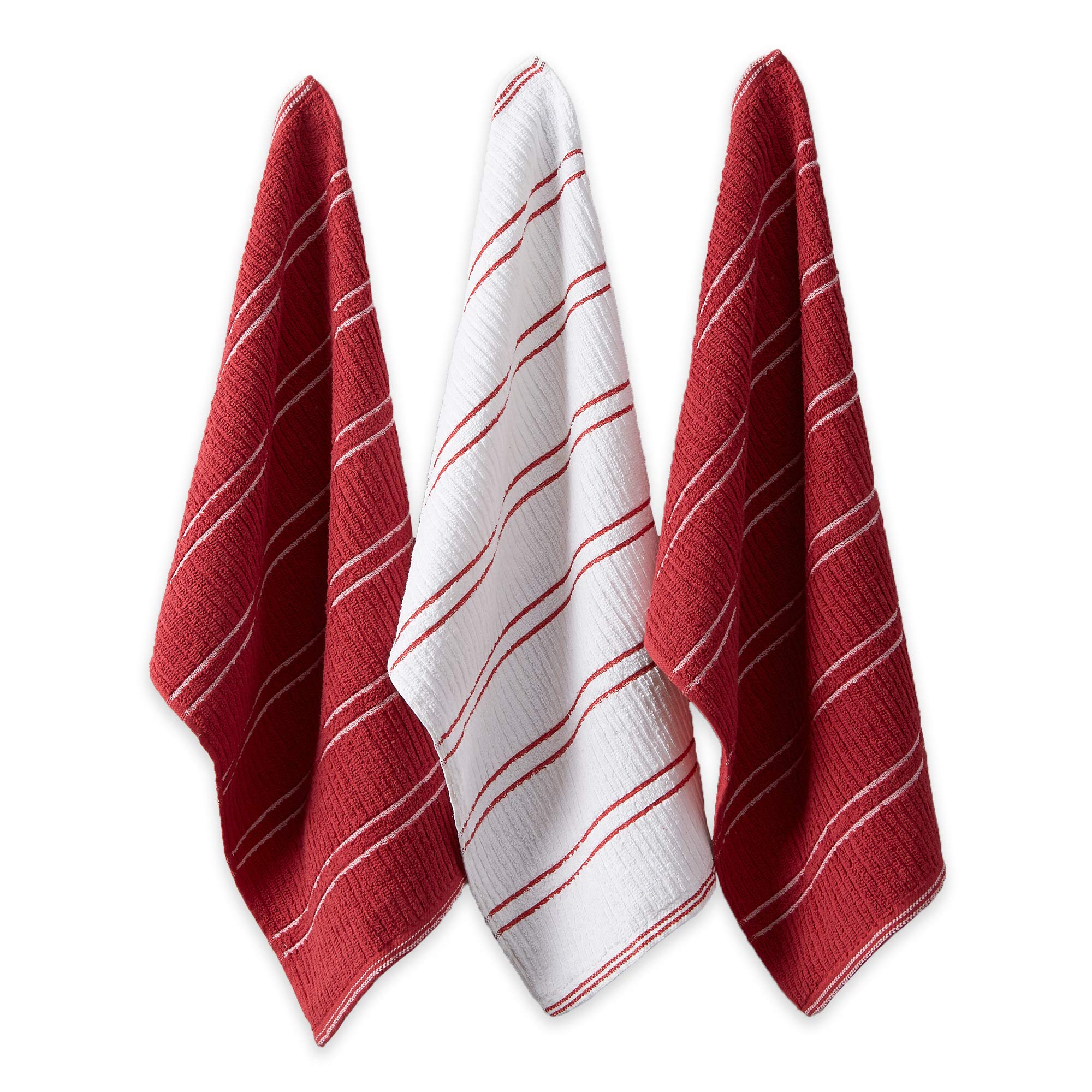 J&M Red Ribbed Terrydishtowel (Set of 6)
