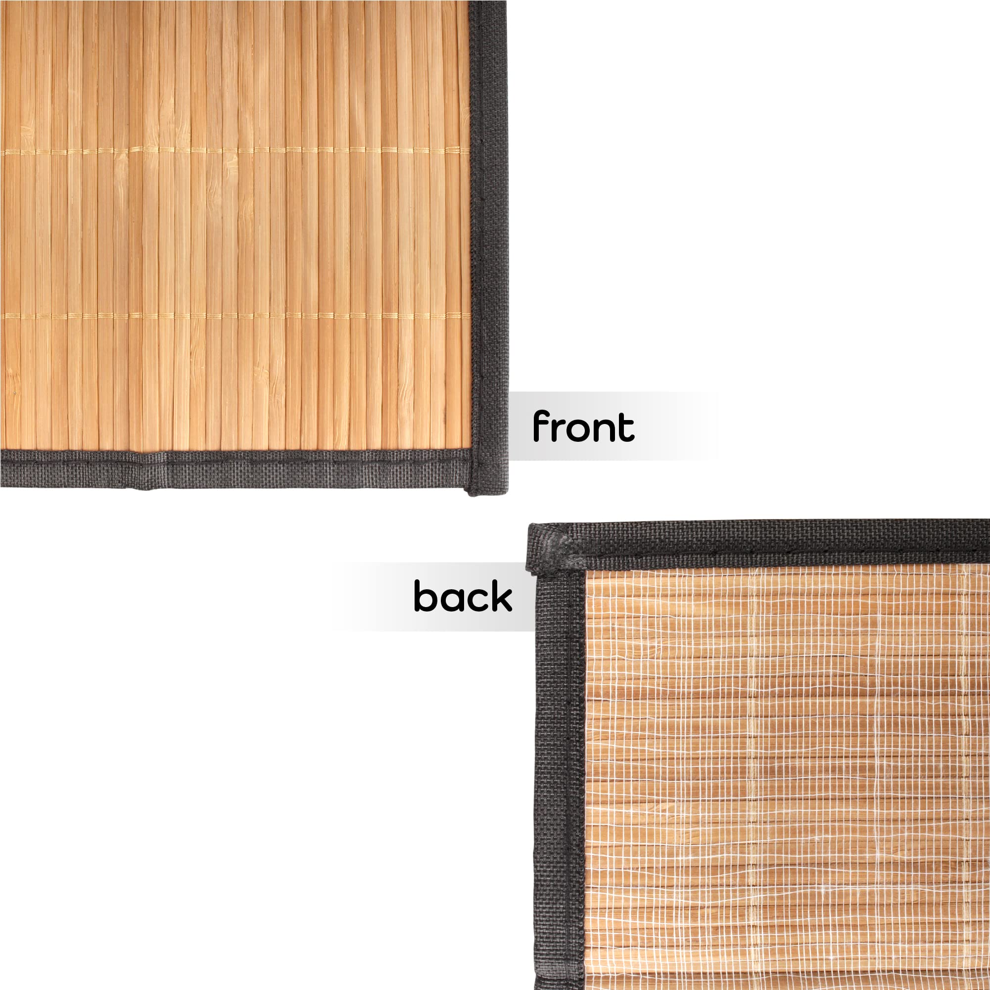 Bamboomn Natural Brown Slat Bamboo Table Runner With Fabric Border, Home D  Cor, Brown W/ Black Border - 1 Piece