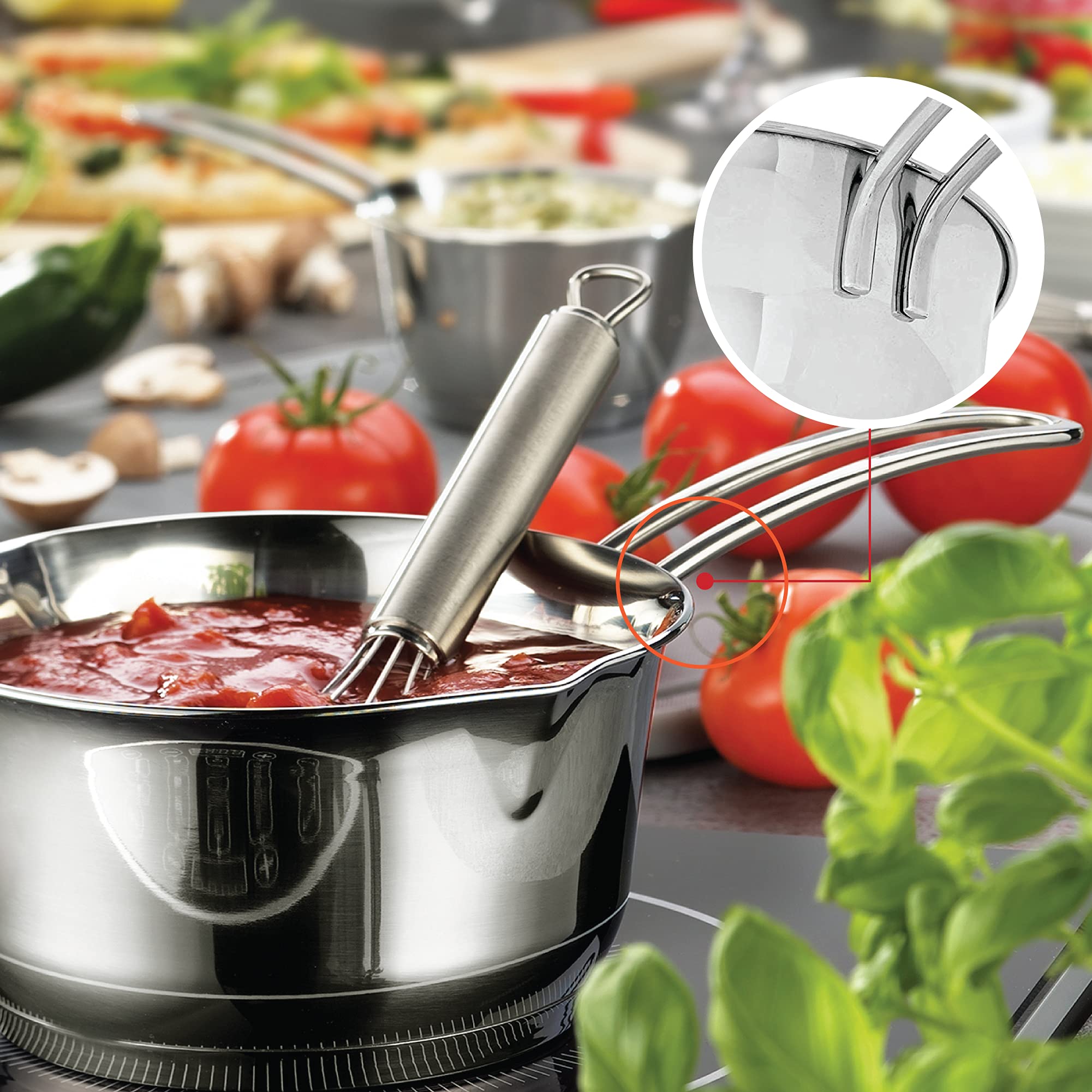Kchenprofi Stainless Steel Saucepan With Clad Bottom, 23-Ounce,Silver