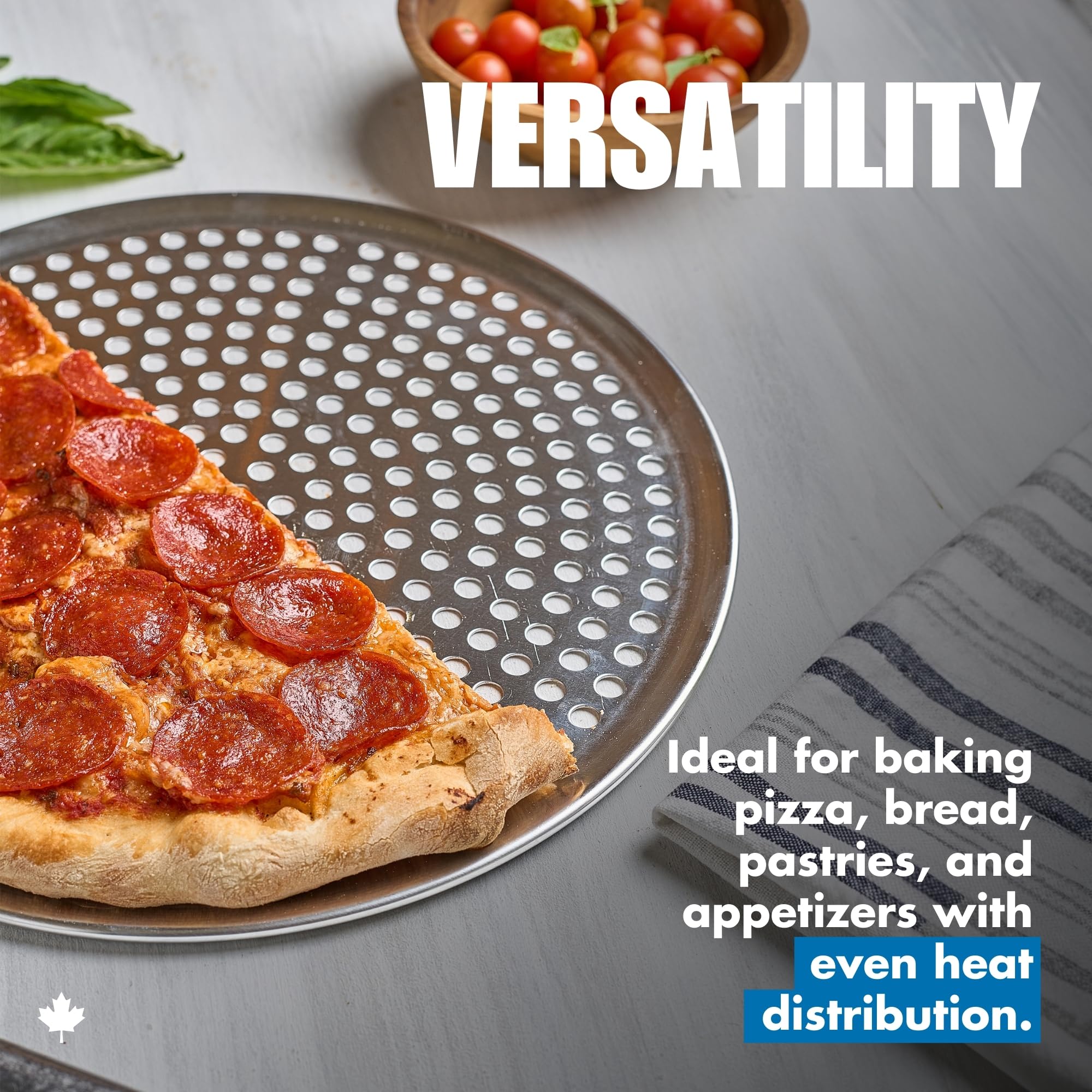 Norjac Restaurant-Grade| Non-Stick 16-Inch Perforated Aluminum Pizza Pan, 2 Pack | Heavy-Duty Rust-Proof Oven Tray