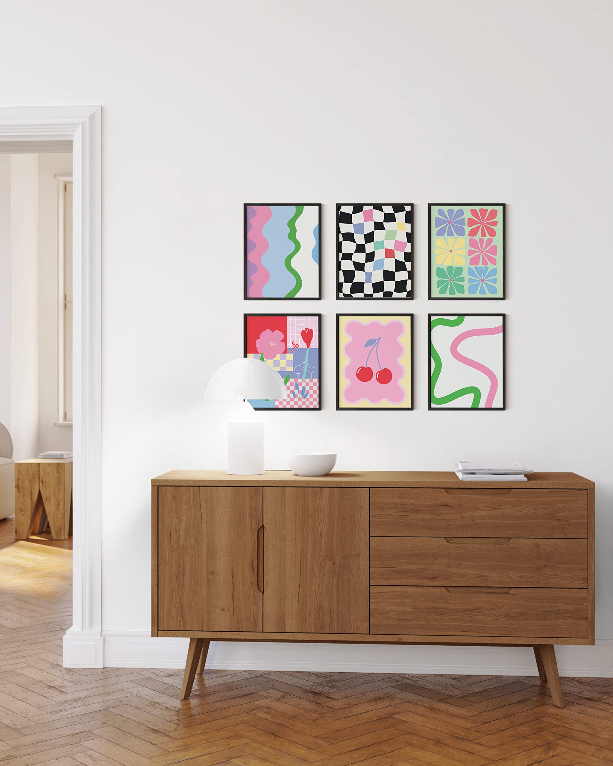 Haus And Hues Danish Pastel Posters - Set Of 6 Pastel Pink Poster, Colorful Pastel Pictures For Wall, Cute Posters For Room Aest