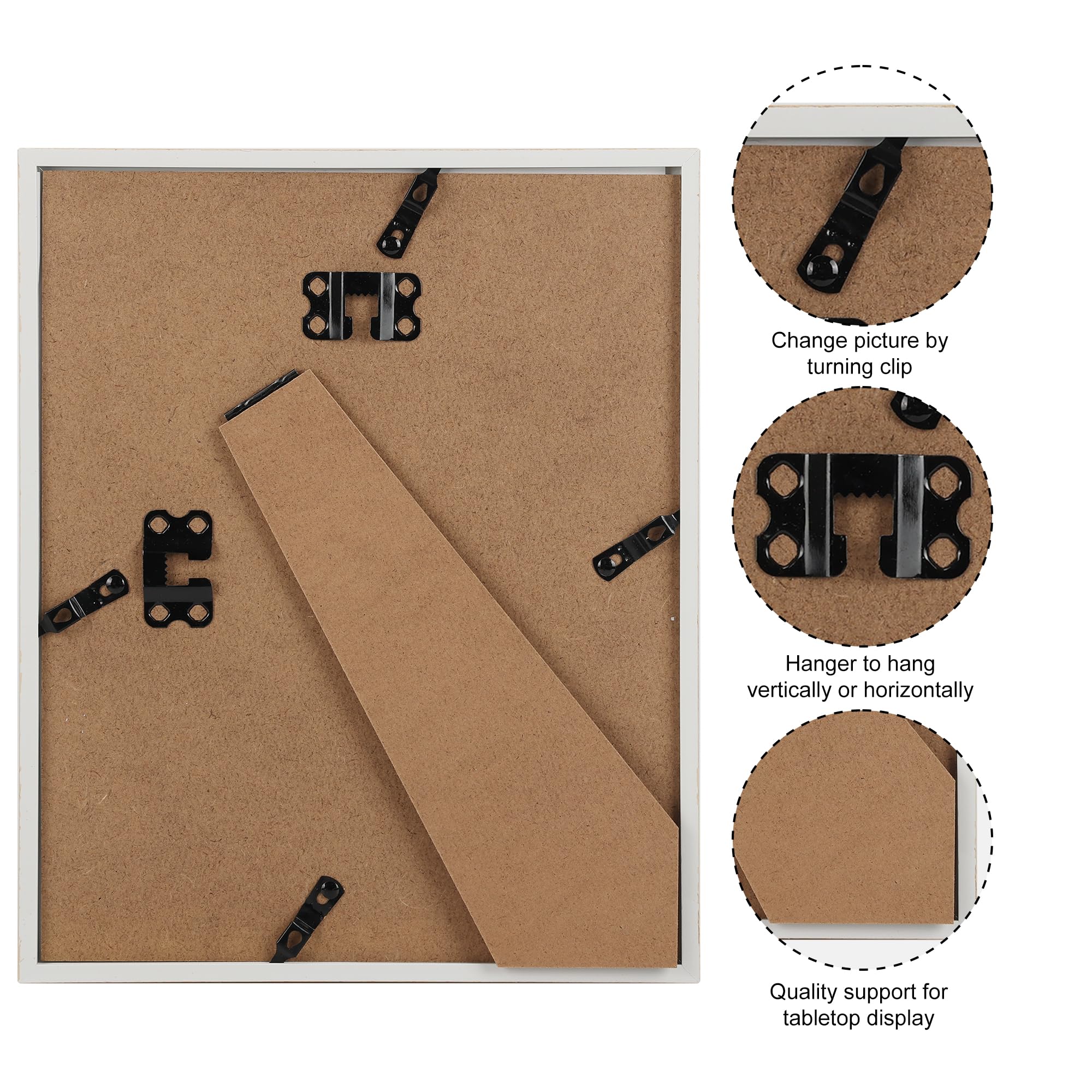 Giftgarden 8x10 Picture Frame Natural Woodgrain, 8 by 10 Thin Photo Frame for Wall Tabletop Display, Single