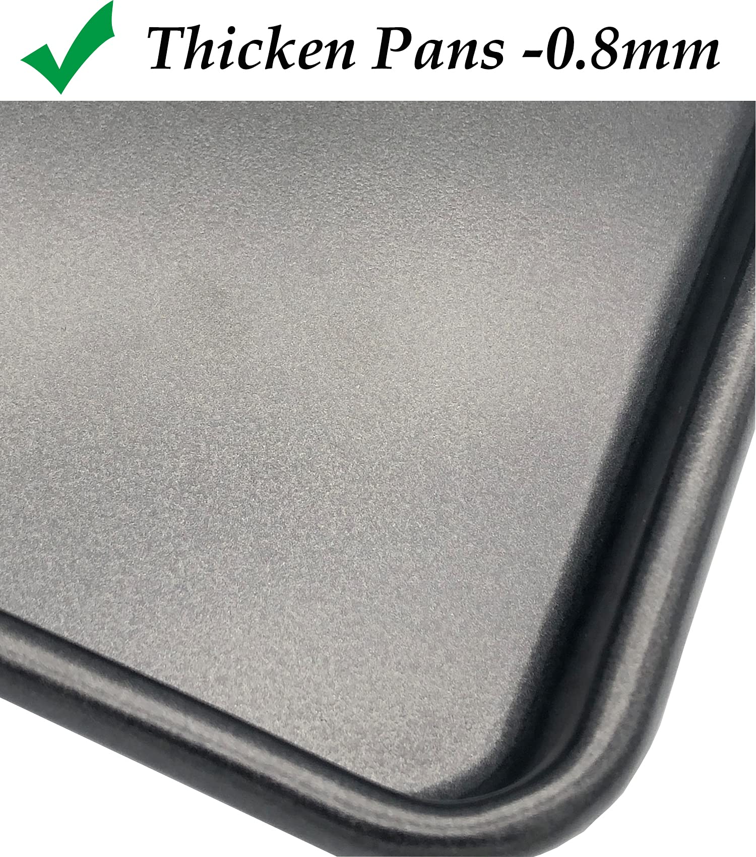 Small Cookie Sheets 11X9 Inch 2Pcs Mini Baking Pan Toaster Oven Tray Nonstick Thicken Brushed Carbon Steel Magnetic No Warp 1 To