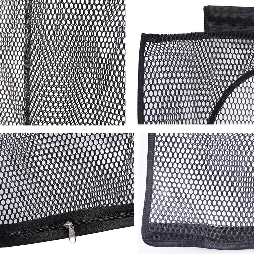 Alyer Breathable Mesh Laundry Hamper,Foldable Hanging Storage Basket,Portable Space Saving Storage Bag (Black)