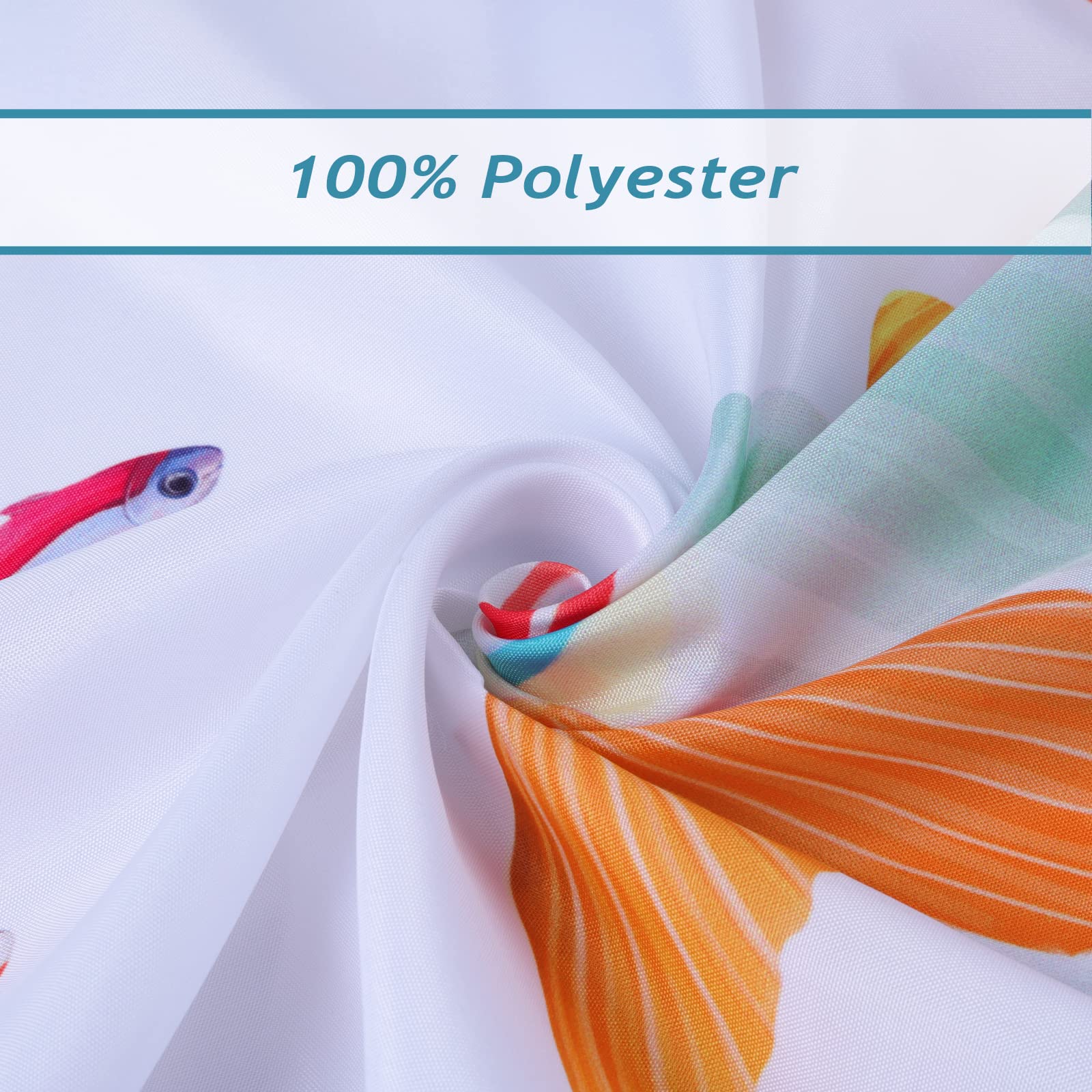 Bonhause Fish Shower Curtain, Colorful Tropical Fish Ocean Creatures Bathroom Curtain 72X72 Inch Polyester Fabric Waterproof Bat