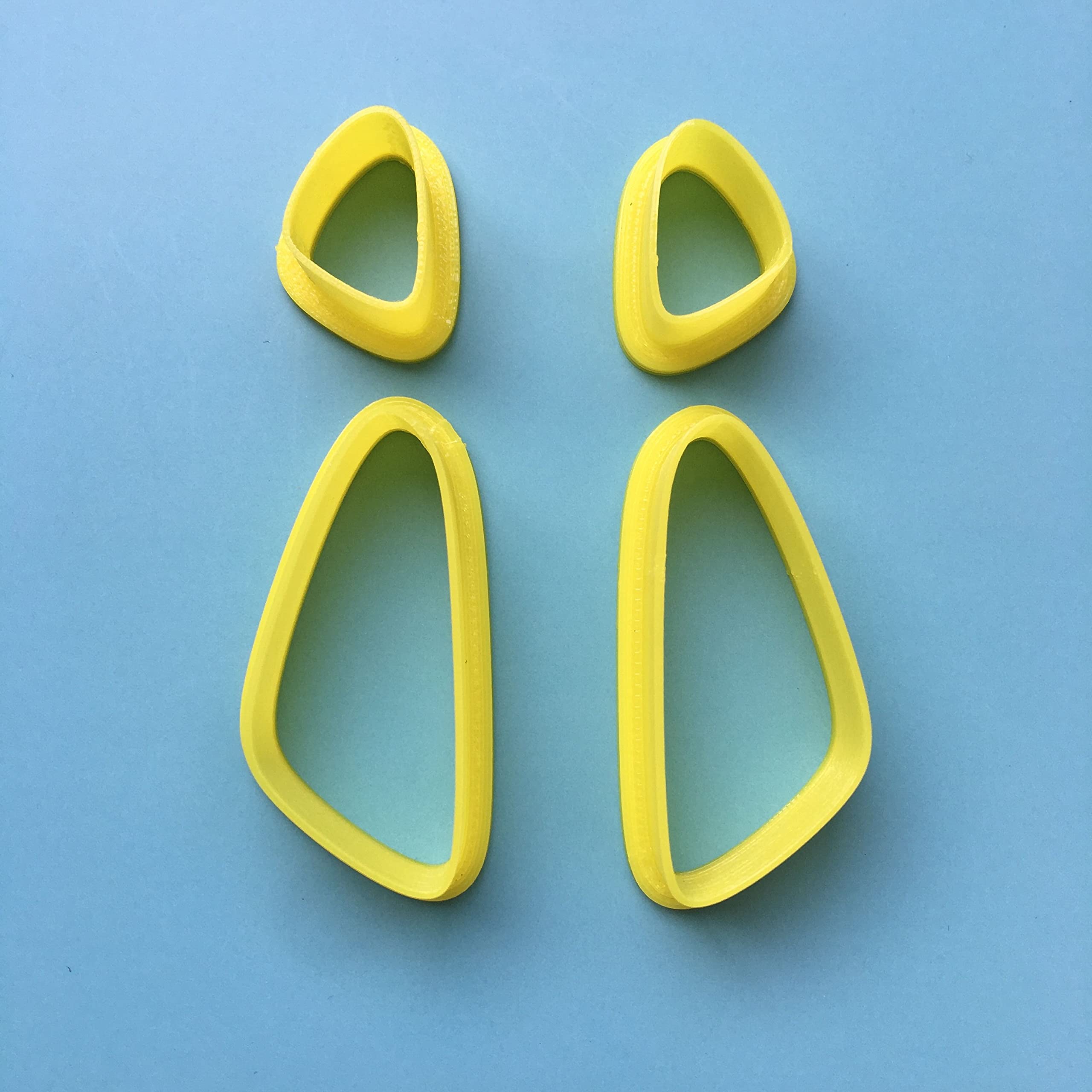 Set Of 4 Triangle Shape Polymer Clay Cutters For Making Jewelry And Earring