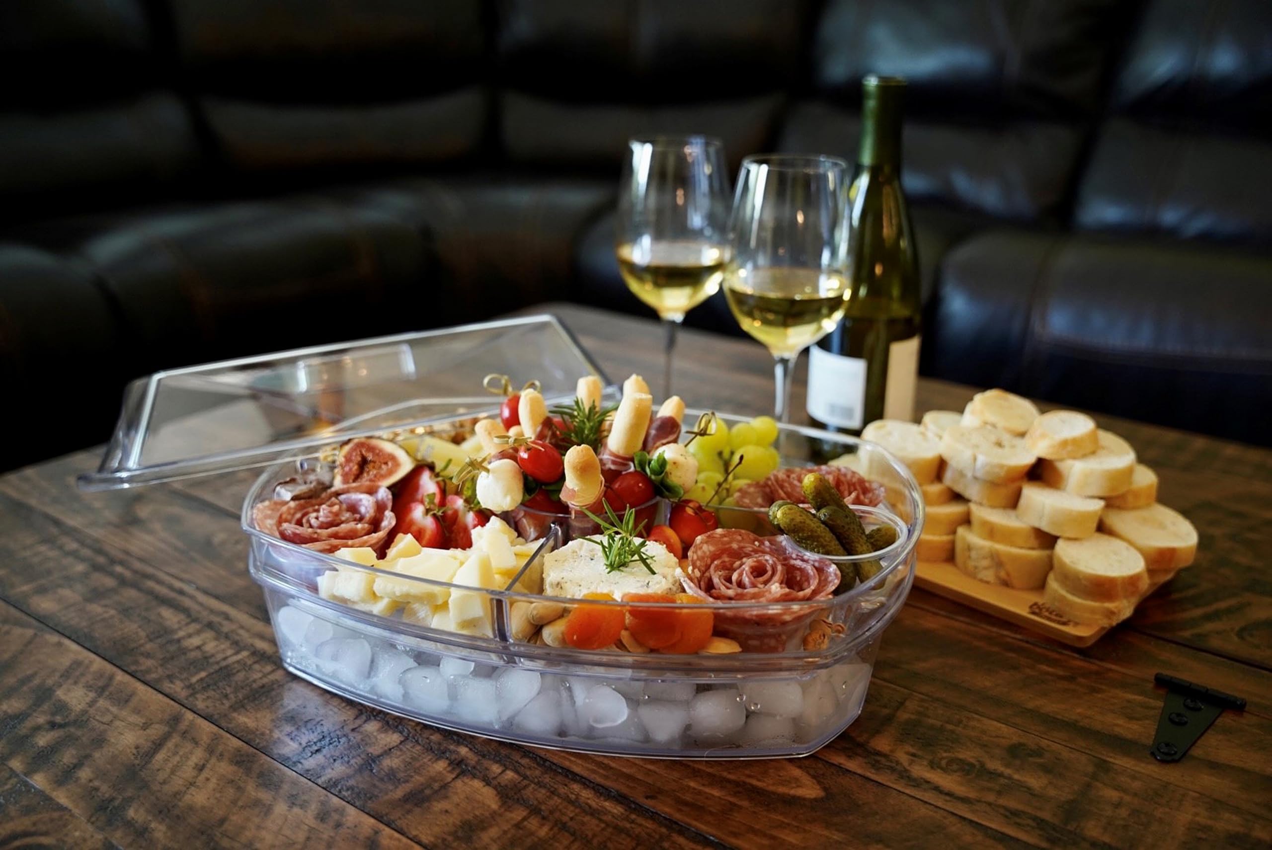 Prodyne Ice Party Platter, 15 1/2'' X 11'' X 6'', Clear