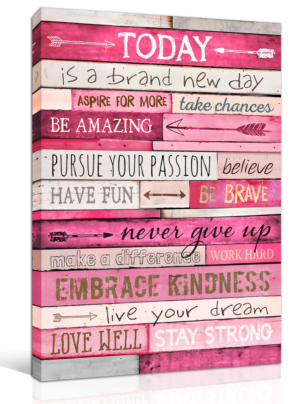 Thrlveart Inspirational Wall Decor For Office - Pink Bedroom Wall Art - Motivational Large Canvas Wall Art Ready To Hang Size 36
