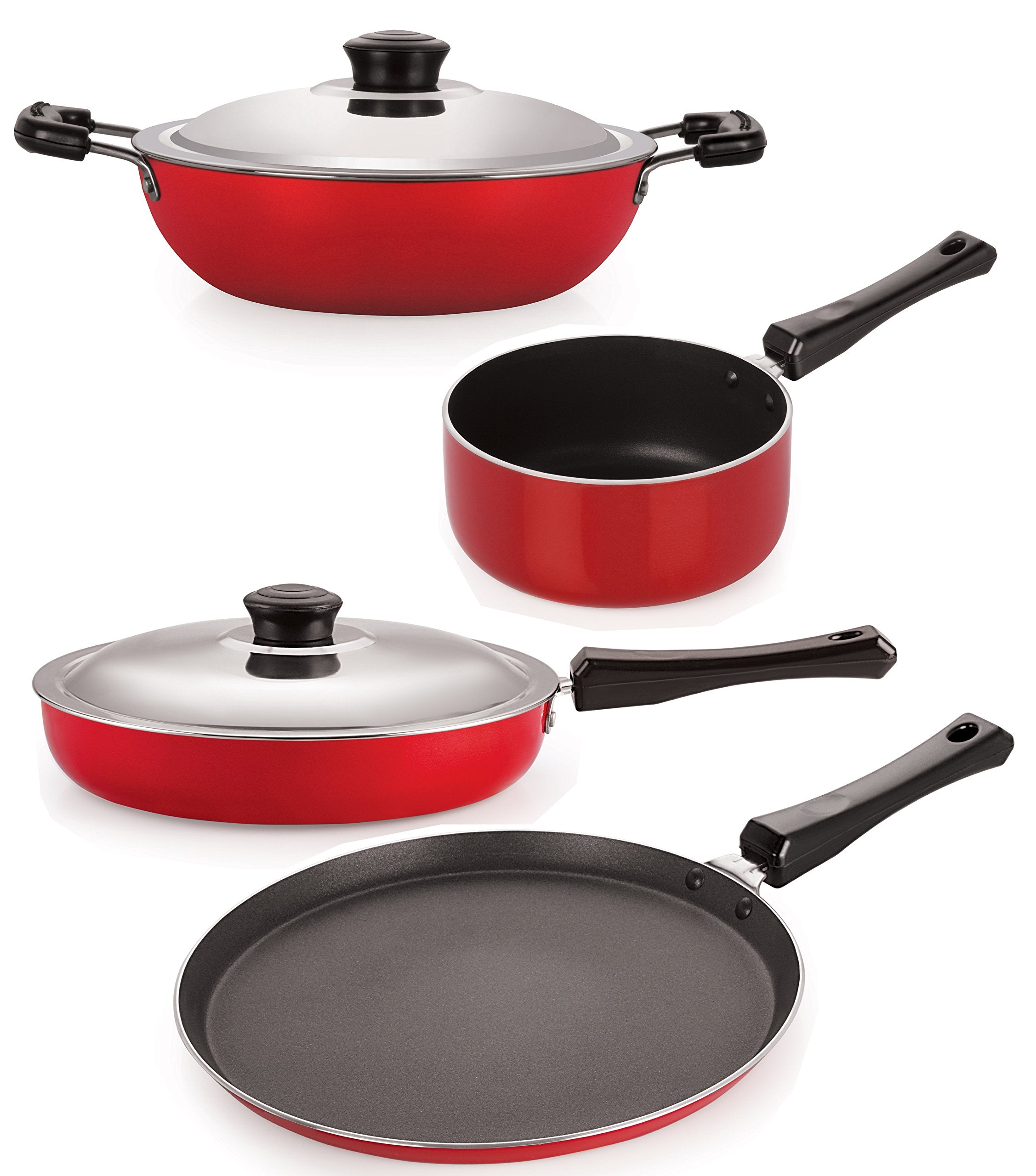 Nirlon NonStick Coating Aluminium Heat Resistance Cookware Combo Gift Set Offer With Bakelite Handle For Superior Grip