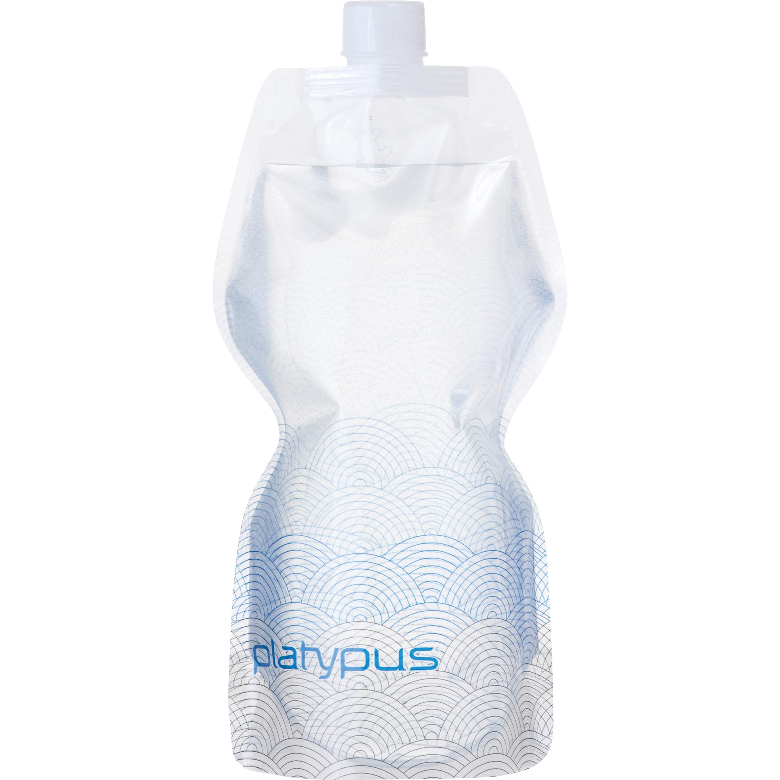 Platypus Softbottle Flexible Water Bottle With Closure Cap, Waves, 1.0-Liter