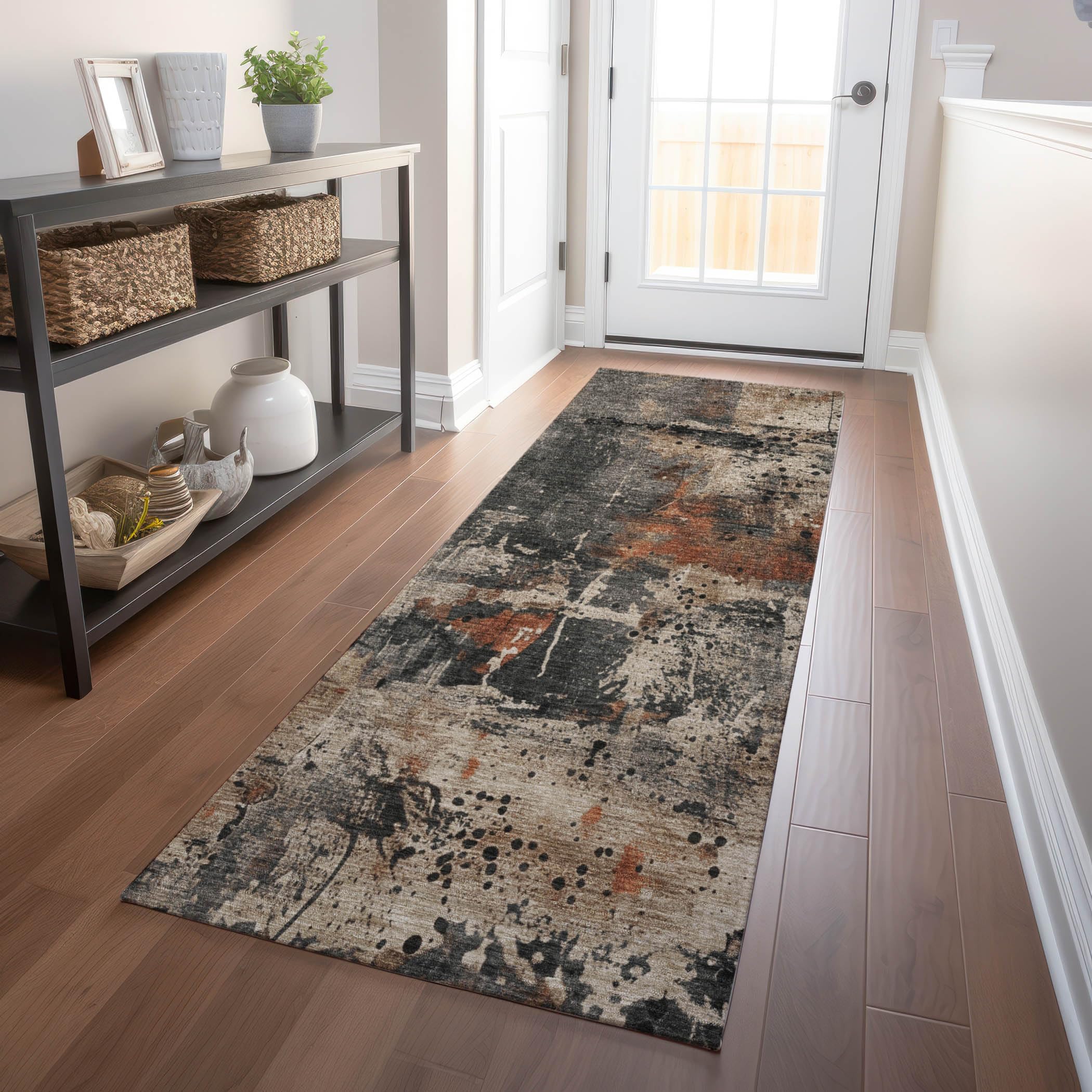 Machine Washable Indoor/Outdoor Chantille Taupe 23 x 76 Runner Rug