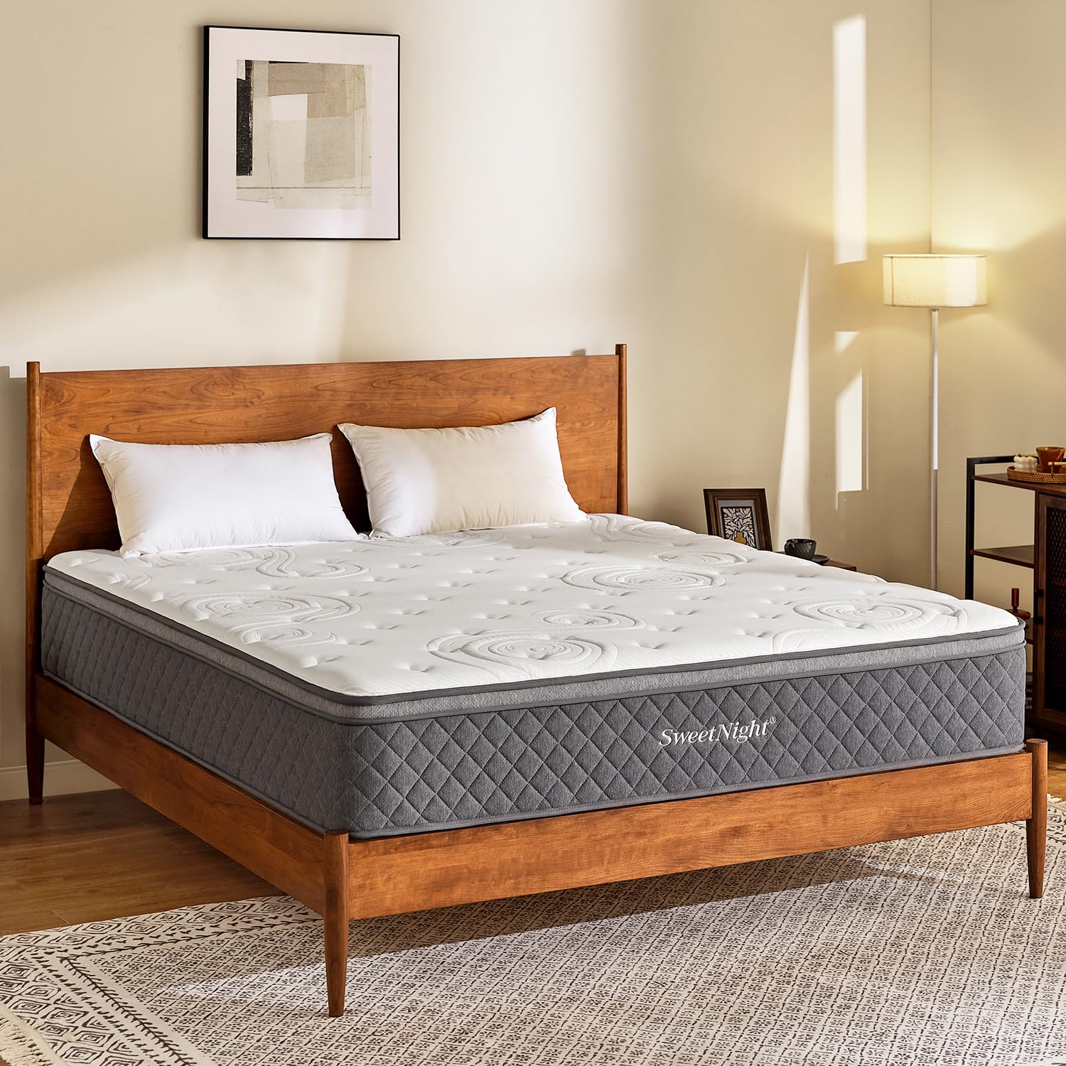 Sweetnight Mattress Queen - 10 Inch Queen Hybrid Mattress, Queen Size Bed Mattress With Pocketed Coils For Comfort Sleep And Bal