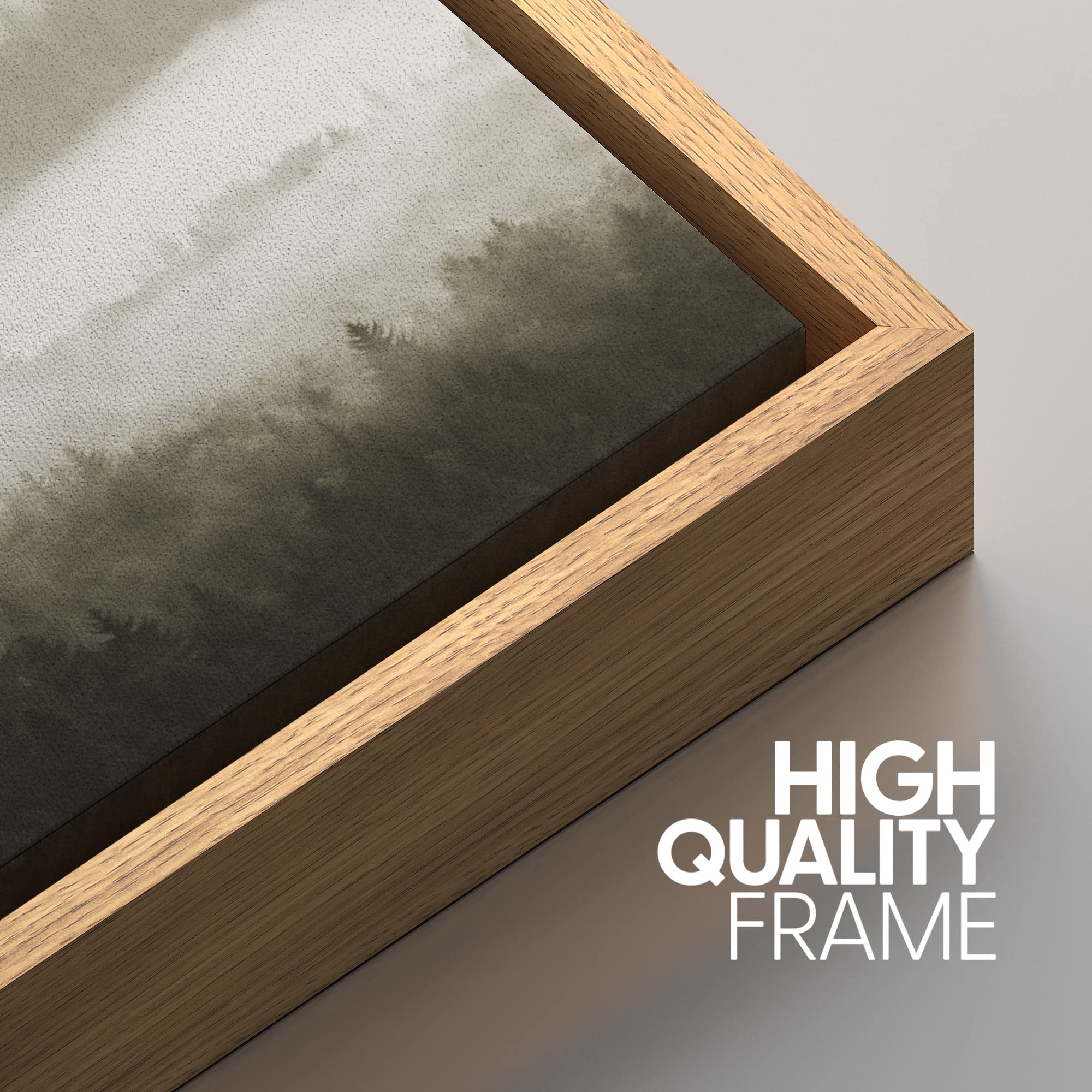 Signwin Framed Canvas Print Wall Art Woodland Nursery Decor Set Aerial View Black White Misty Mountain Nature Modern Art Rustic