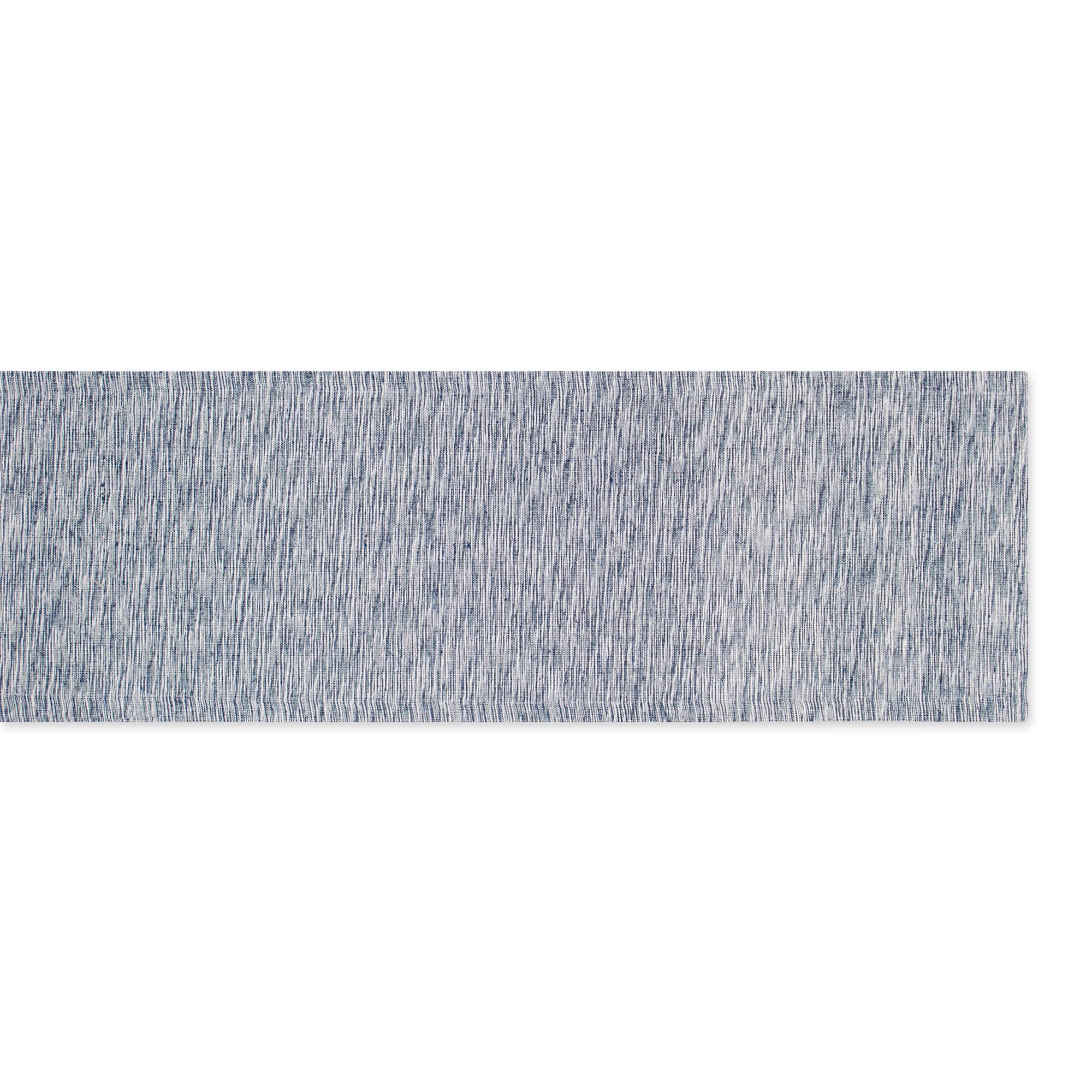 Dii Tonal Recycled Cotton Slubby Rib Tabletop Collection, Table Runner, 14X108, Navy