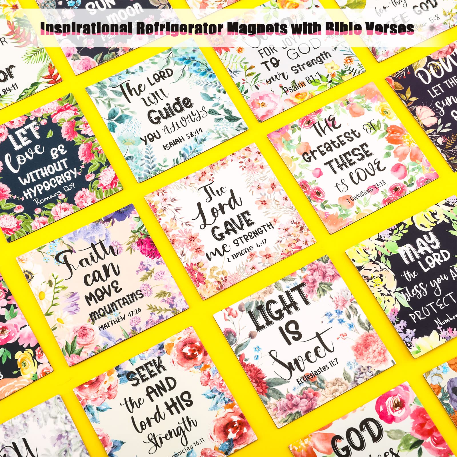 30 Pieces Inspirational Christian Magnets Bible Verses Refrigerator Magnets Floral Religious Motivational Fridge Magnet With Ful