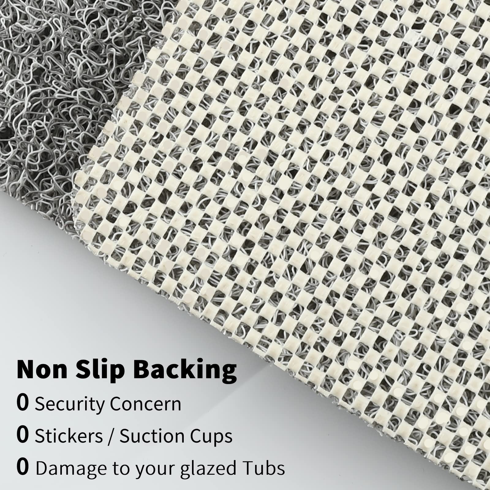 Rzoysia 0.6'' Thick Bathtub Mat, Non Slip Shower Mat, Anti Fatigue Bath Mat For Shower Stall, Soft Pvc Loofah Bath Tub Mat, Quic