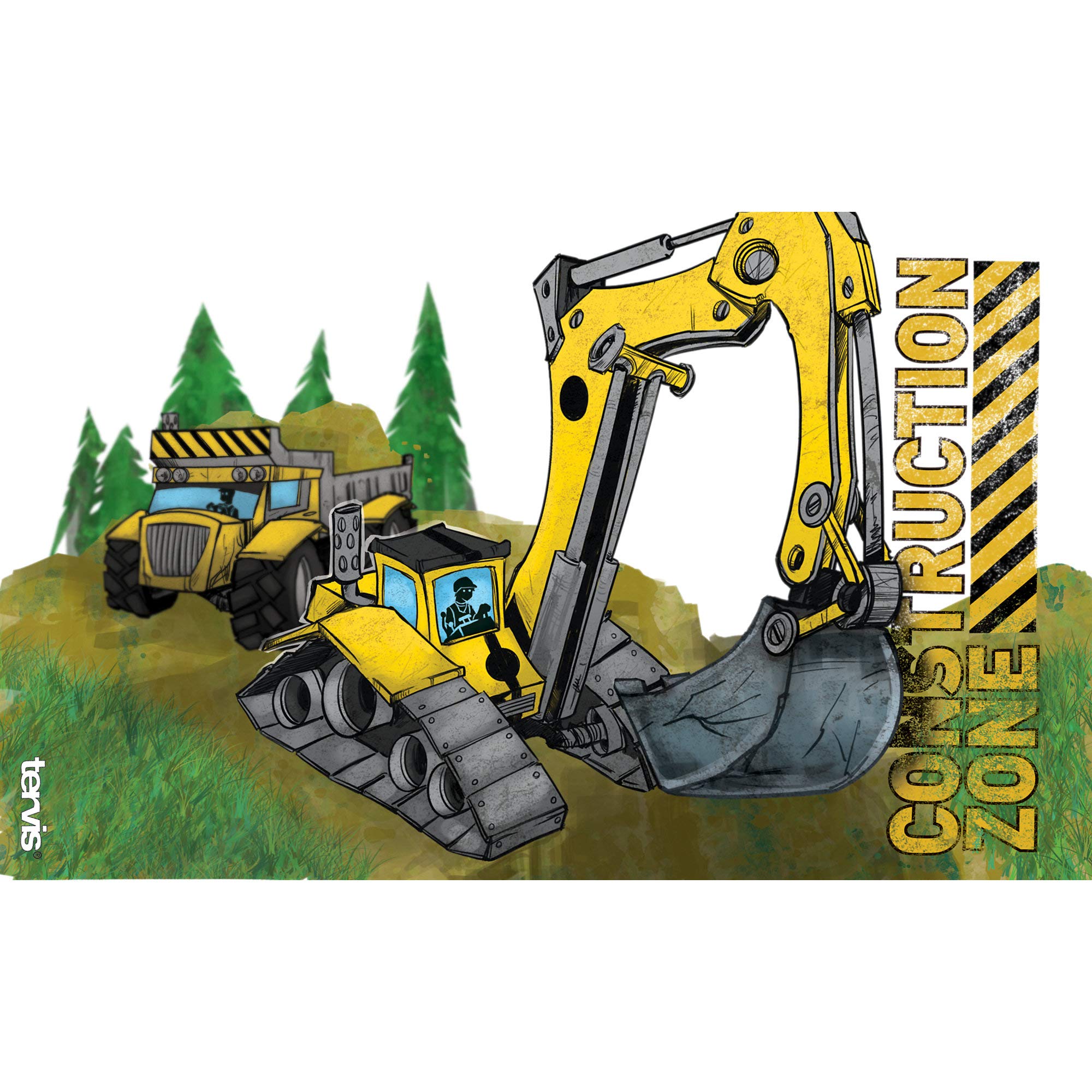 Tervis Construction Trucks Made In Usa Double Walled Insulated Tumbler Travel Cup Keeps Drinks Cold & Hot, 10Oz Wavy, Lidded