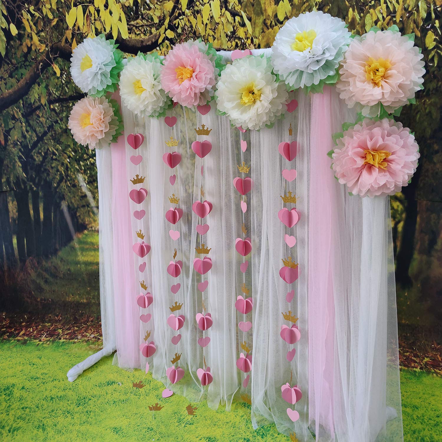 Mybbshower Large 11 Inch Paper Artifcial Flower For Wedding Floral Wall Outdoor Baby Shower Nursery Room Decoration Pack Of 8