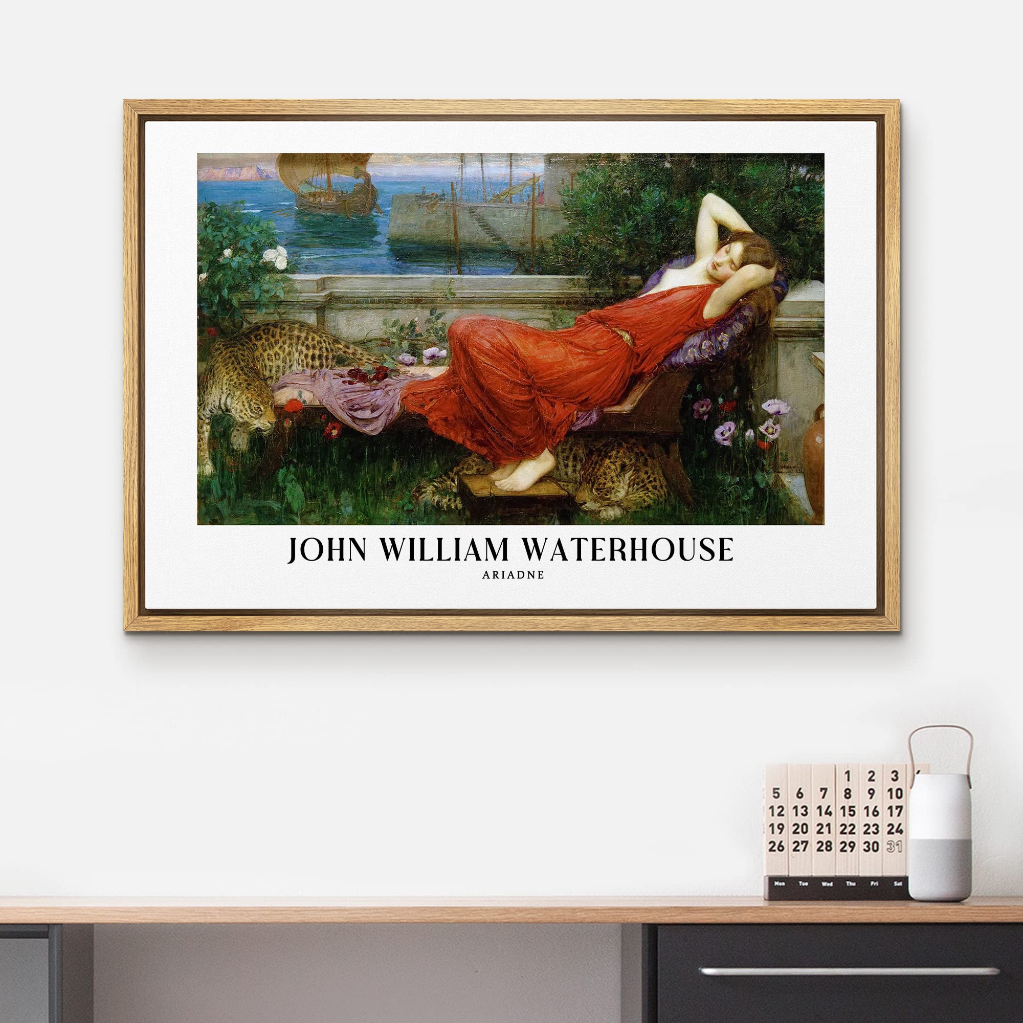 Wall26 Framed Canvas Print Wall Art Ariadne By John William Waterhouse Historic Classical Illustrations Fine Art Decorative Vint