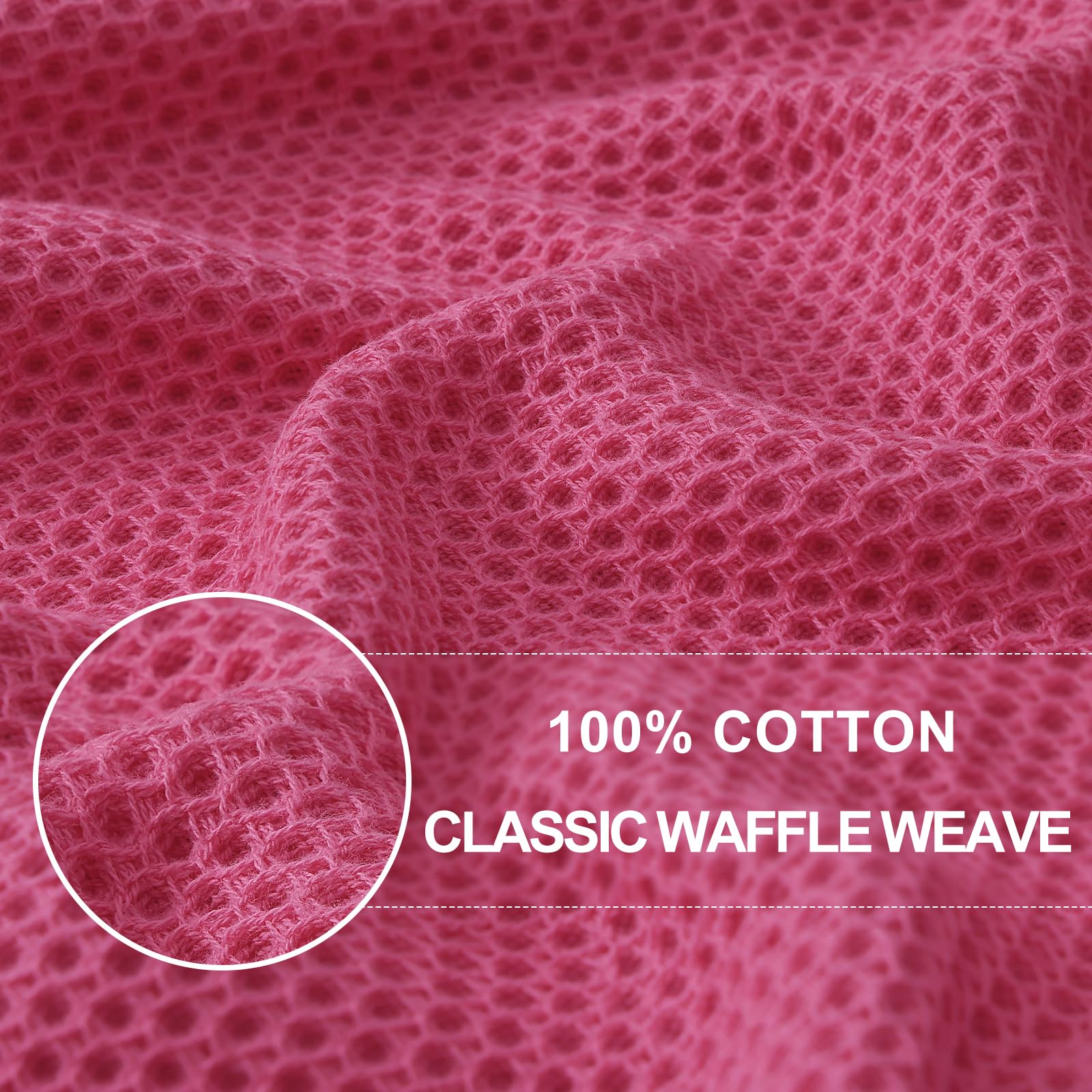 Homaxy 100% Cotton Waffle Weave Kitchen Dish Cloths, Ultra Soft Absorbent Quick Drying Dish Towels, 12 x 12 Inches, 12-Pack, Hot