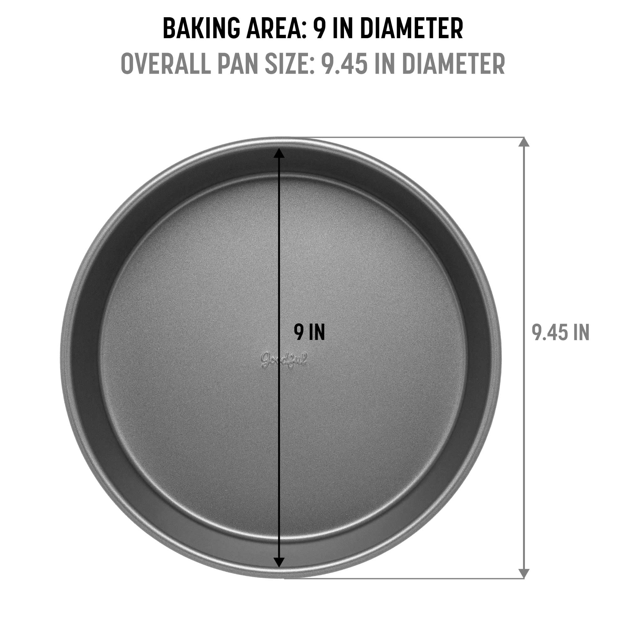 Goodful Nonstick Round Cake Pan Set, Heavy Duty Carbon Steel With Quick Release Coating, Made Without Pfoa, Dishwasher Safe, 2-P
