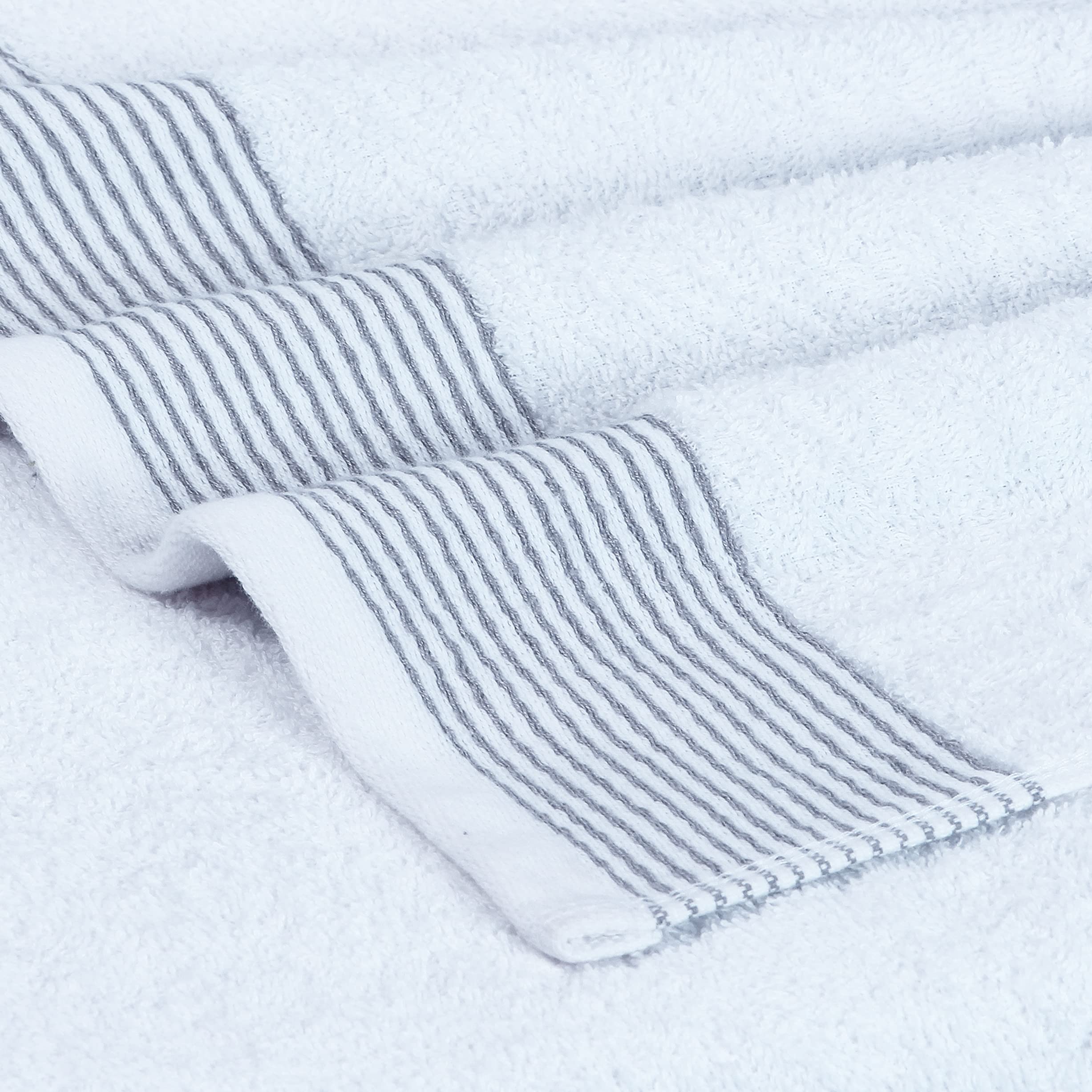 BELIZZI HOME 100% Cotton Ultra Soft 6 Pack Towel Set  Contains 2 Bath Towels 28x55 inchs  2 Hand Towels 16x24 inchs & 2 Washcloths 12x12 inchs  Compact Lightweight & Highly Absorbant - White