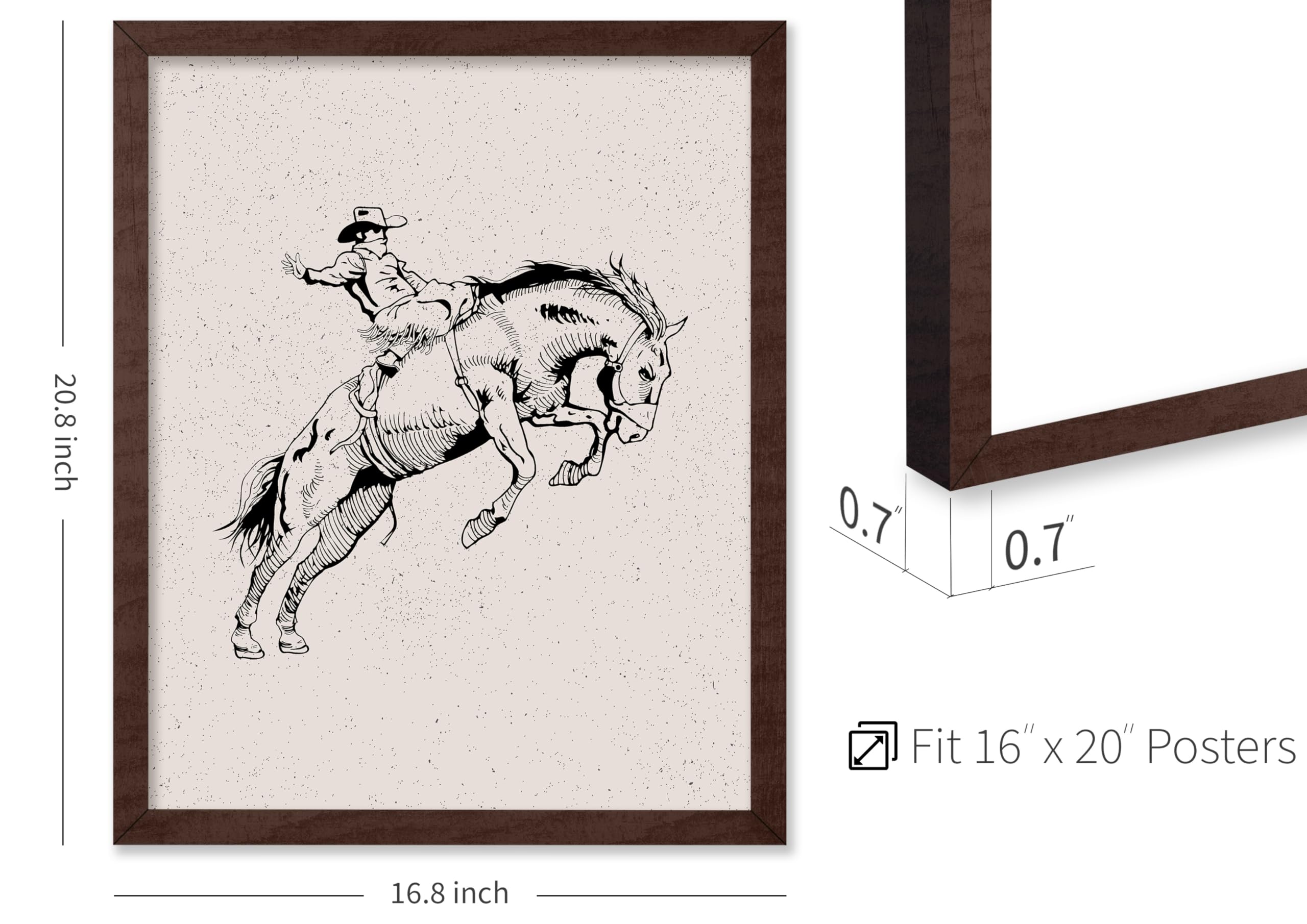 Poster Master Cowboy On Bucking Horse Poster - Retro Rodeo Print - Cowboy Art - Western Art - Wild West Art - Gift For Him & Her