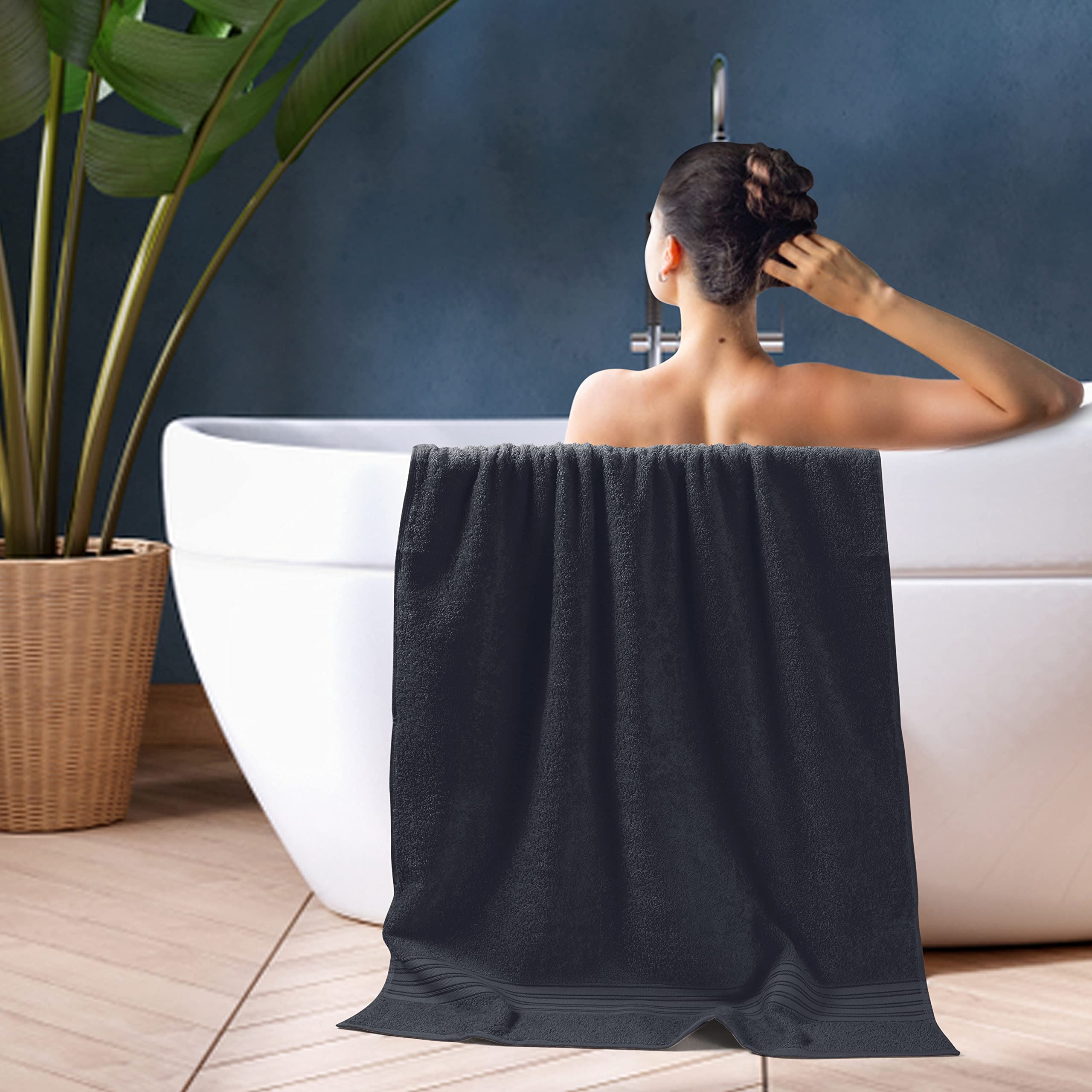 Boutiquo Cotton 2 Pack Bath Towel Set 28X55, Eco-Friendly Large Bath Towels, Compact Quickdry Lightweight Soft & Highly Absorben