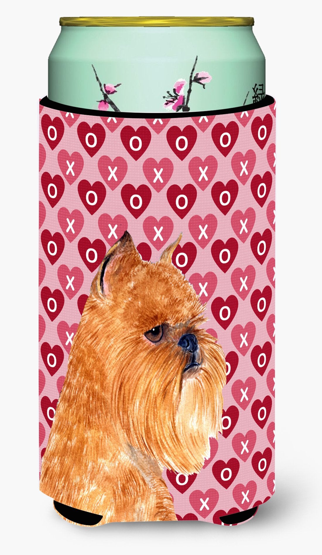 Caroline'S Treasures Ss4494Tbc Brussels Griffon Hearts Love And Valentine'S Day Portrait Tall Boy Hugger Can Cooler Sleeve Hugge