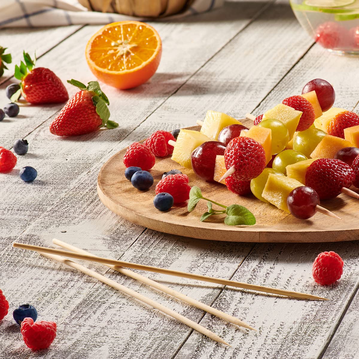 [100 Count] 10 Inch Bamboo Wooden Skewers For Shish Kabob  Grilling  Fruits  Appetizers  and Cocktails