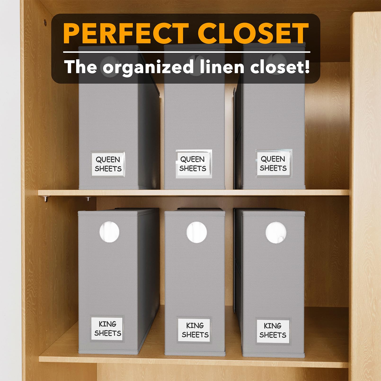 SpaceAid 6 Pack Bed Sheet Organizers and Storage, Foldable Sheet Organizer with Window for Linen Closet, Sheets Set Folder Keepe