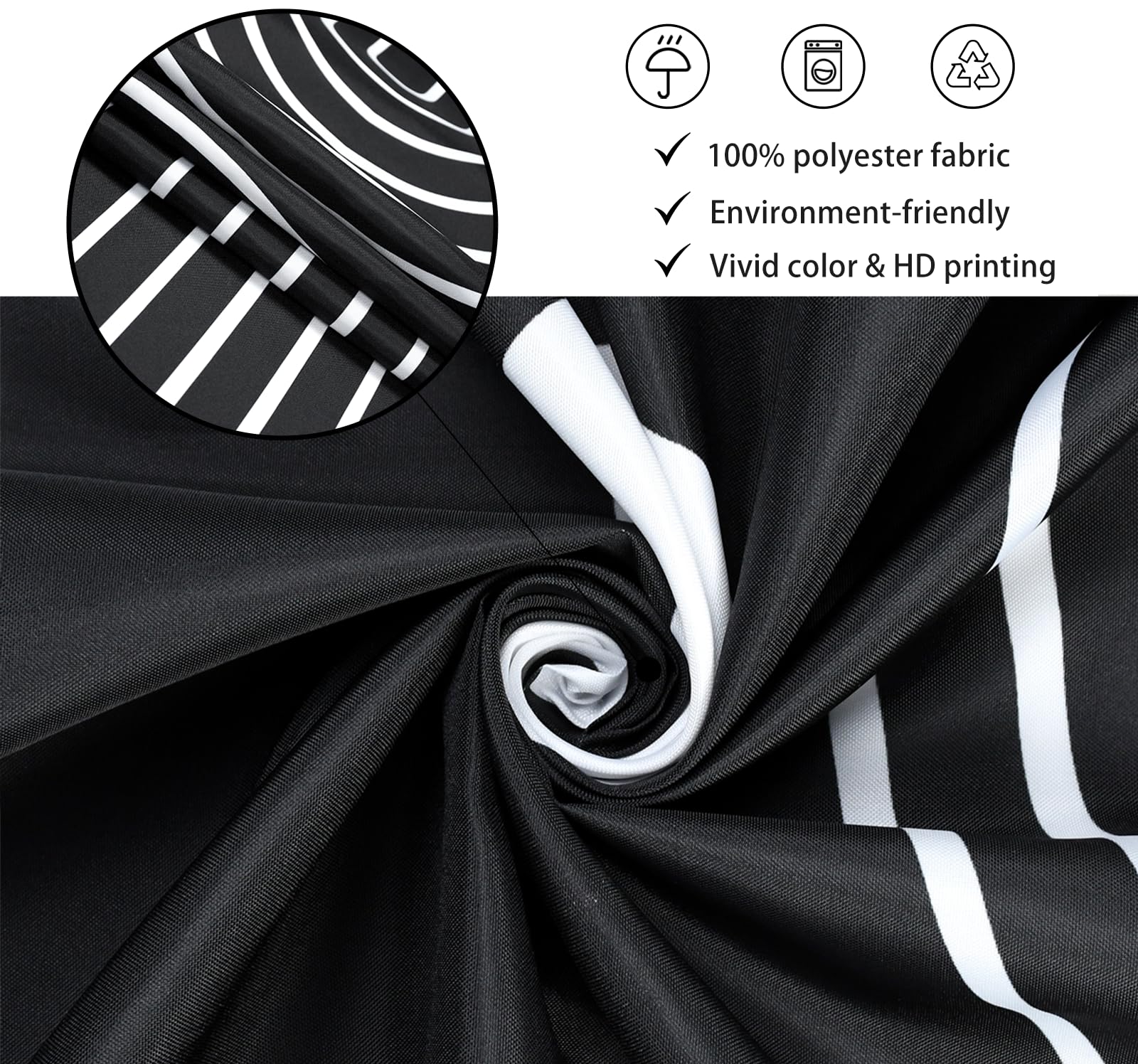 GKLEASG Black and White Shower Curtain  Boho Minimalist Mid Century Modern Arch Geometric Machine Washable Waterproof Fabric for Bathroom Bathtub Decor with Hooks 60Wx72H