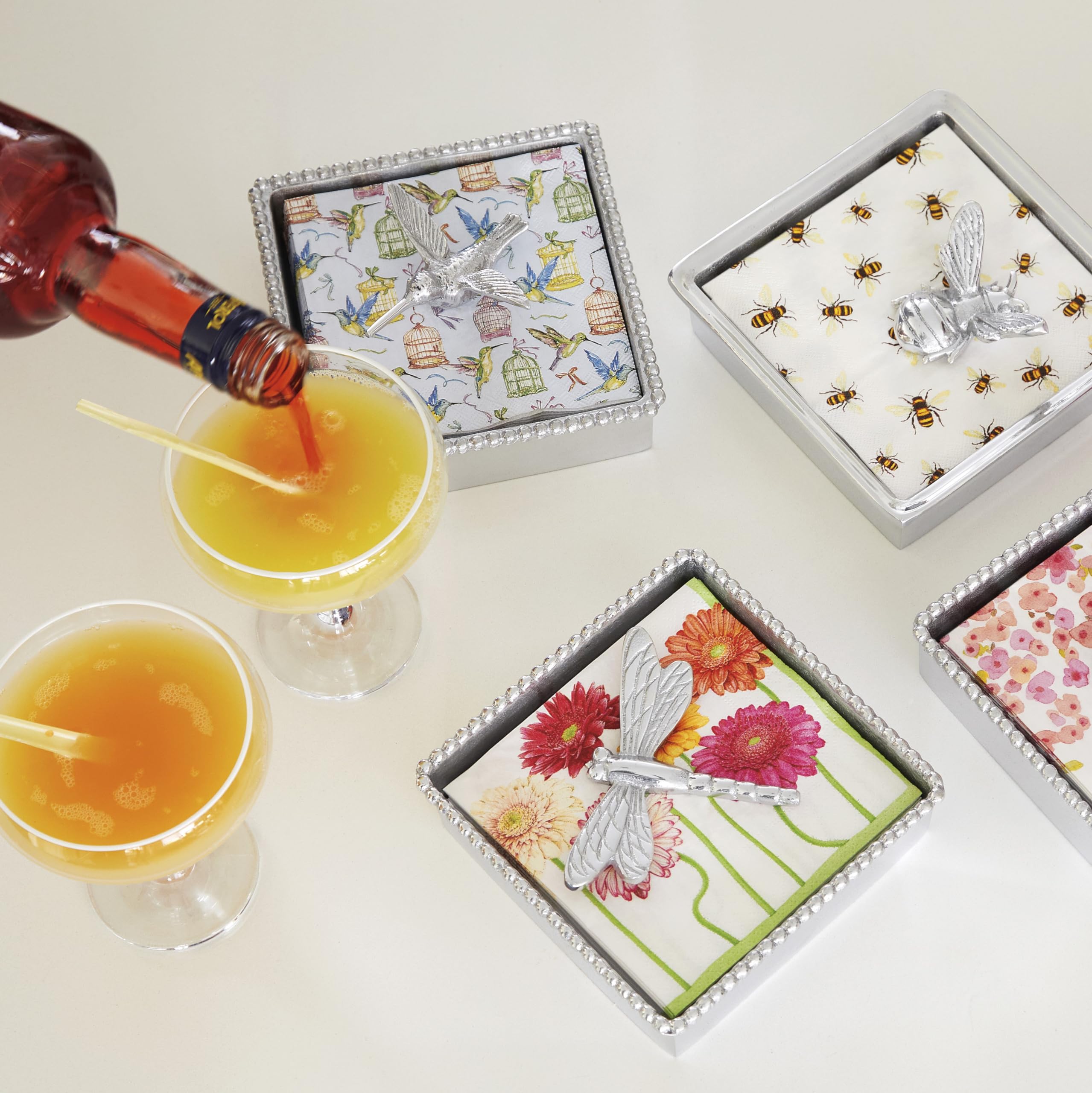 Mariposa Dragonfly Beaded Napkin Box
