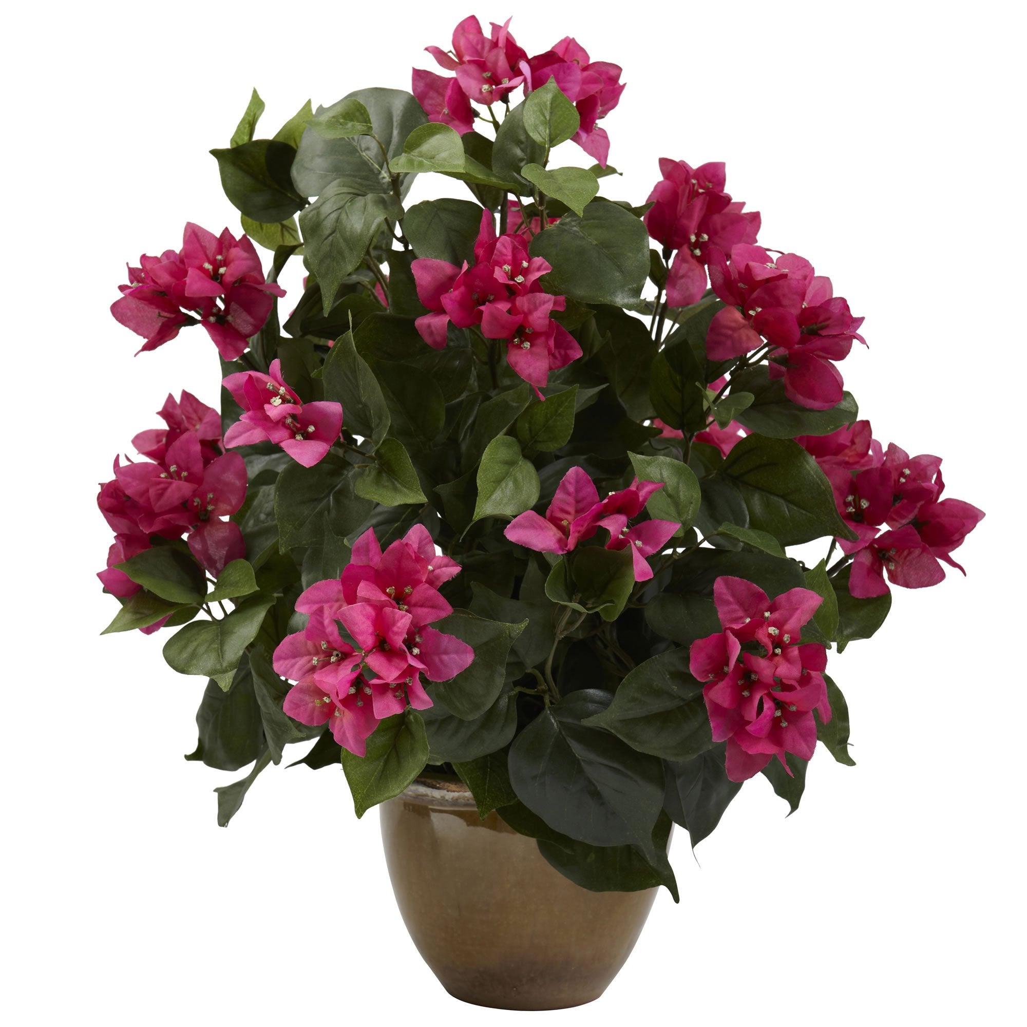 Nearly Natural X 1 6730 Bougainvillea with Ceramic Vase, Green/Pink,7.5 x 9 x 30