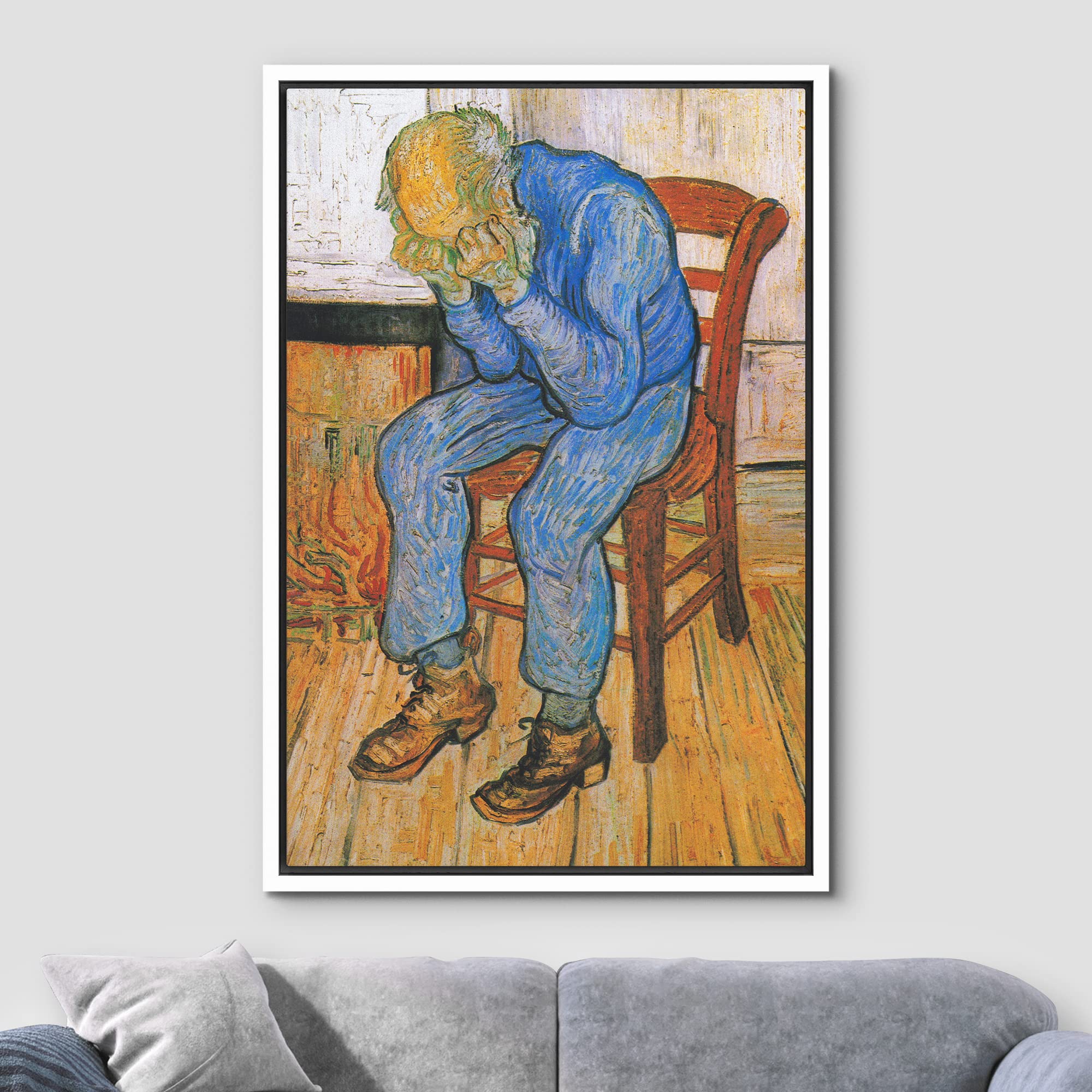 Wall26 Framed Canvas Print Wall Art Sorrowing Old Man By Master Artist Vincent Van Gogh Nature Wilderness Illustrations Fine Art