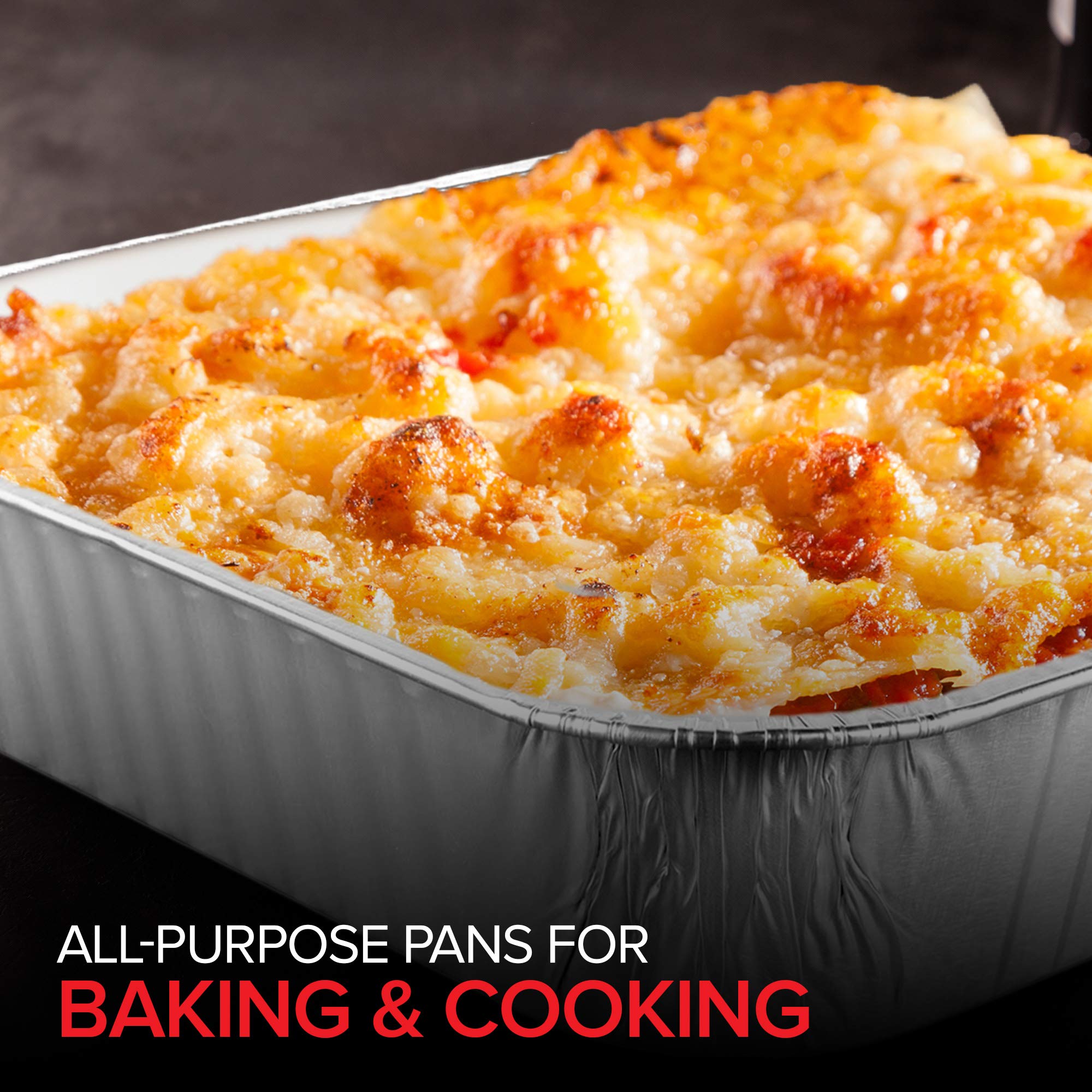 Aluminum Pans 8X8 Disposable Foil Pans (20 Pack) - 8 Inch Square Pans - Tin Foil Pans Great For Cooking, Heating, Storing, Prepp