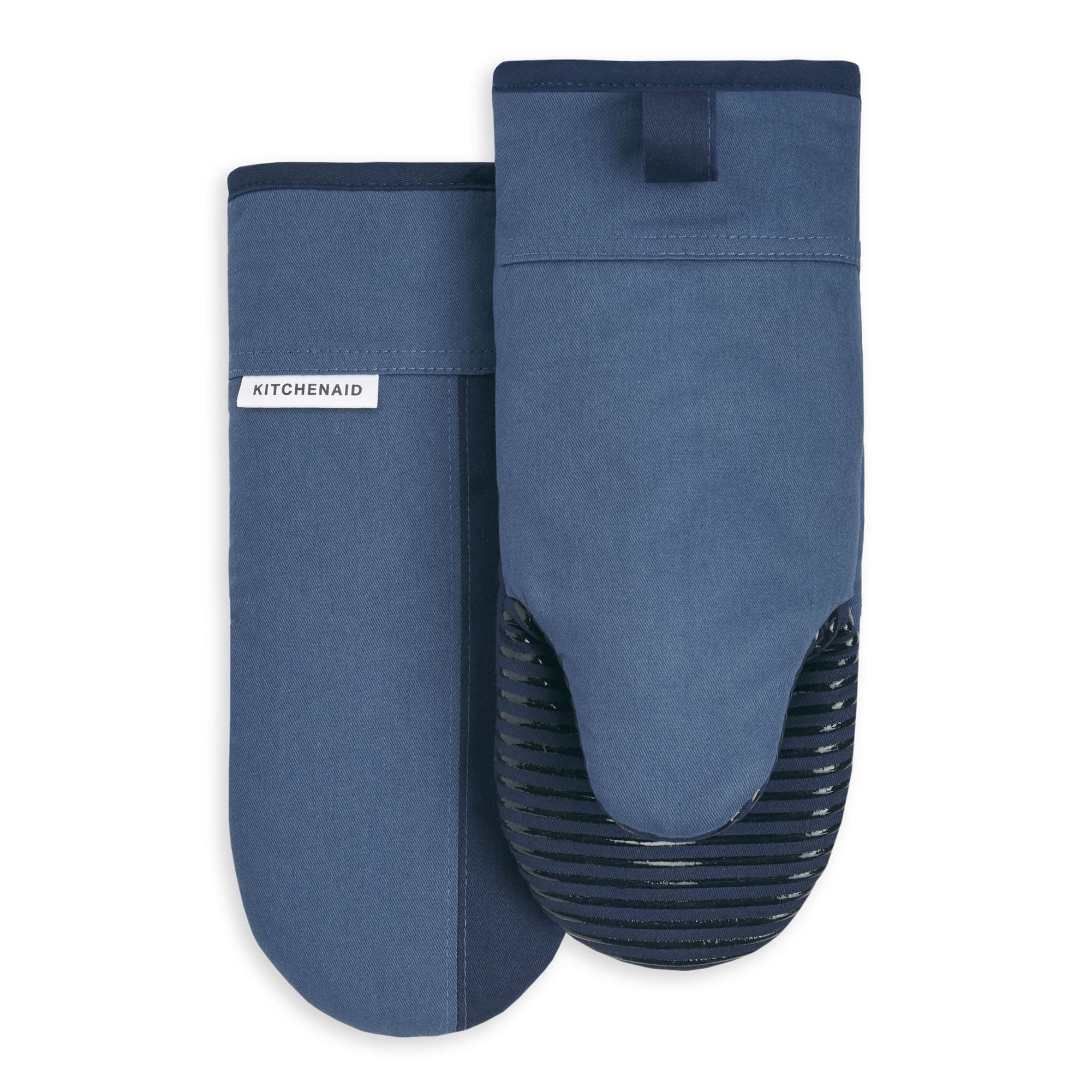Kitchenaid Beacon Two-Tone Non-Slip Oven Mitt Set, Navy/Ink, 5.75''X13'', 2 Piece