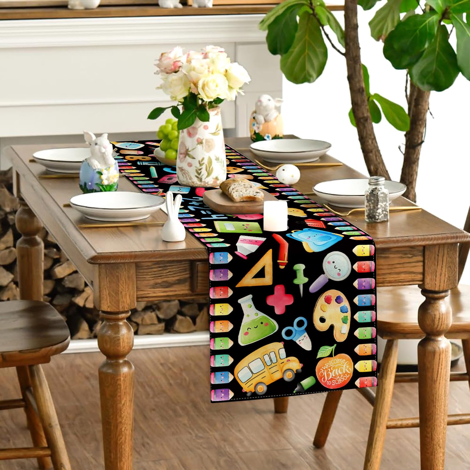 Back To School Decorations First Day Of School Table Runner Welcome Back To School Table Runner School Bus Welcome Back To Schoo