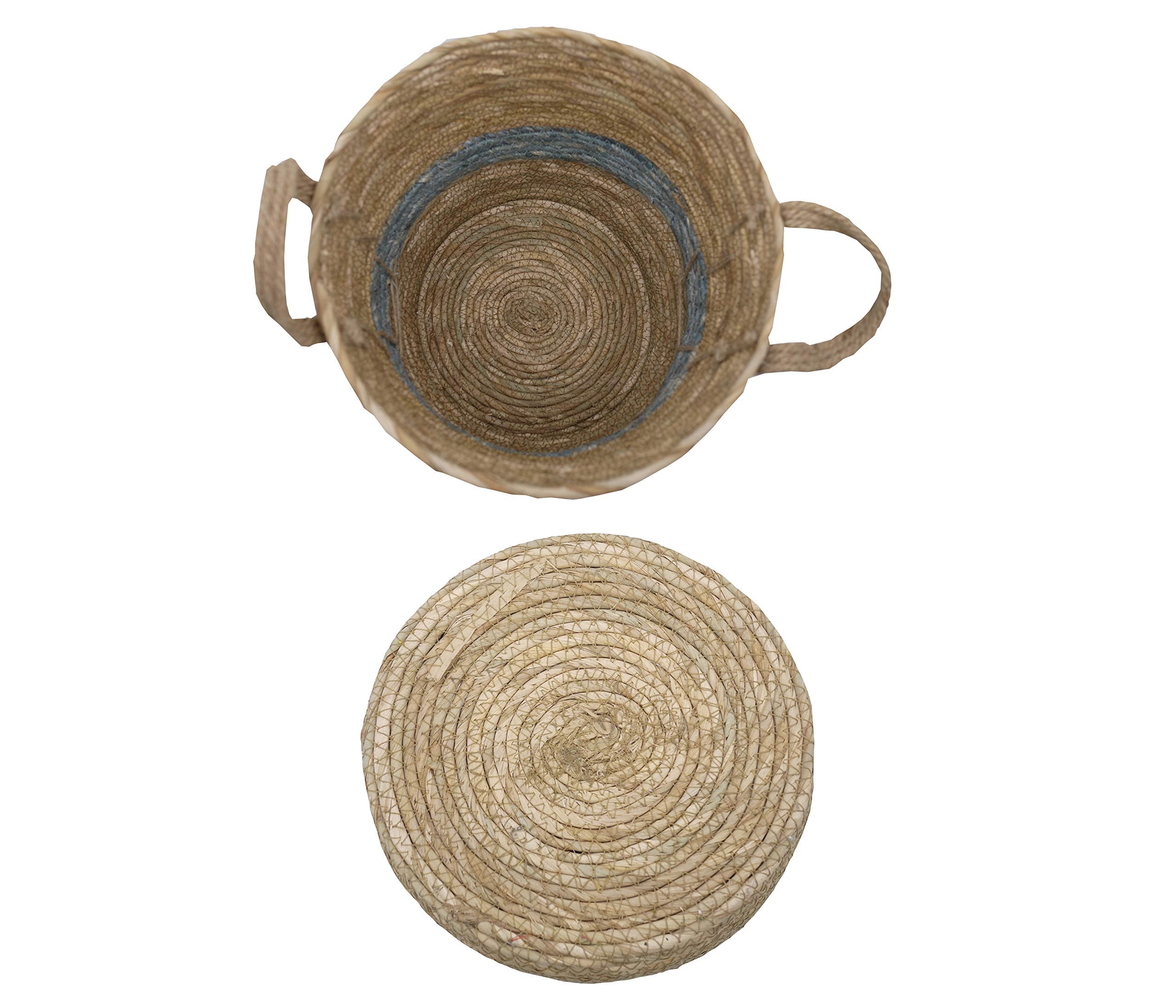 Admired By Nature Nesting Blankets Toys with Handle Storage Bins - Natural for All Season Home Decor, Bedrooms, Nurseries, Offic