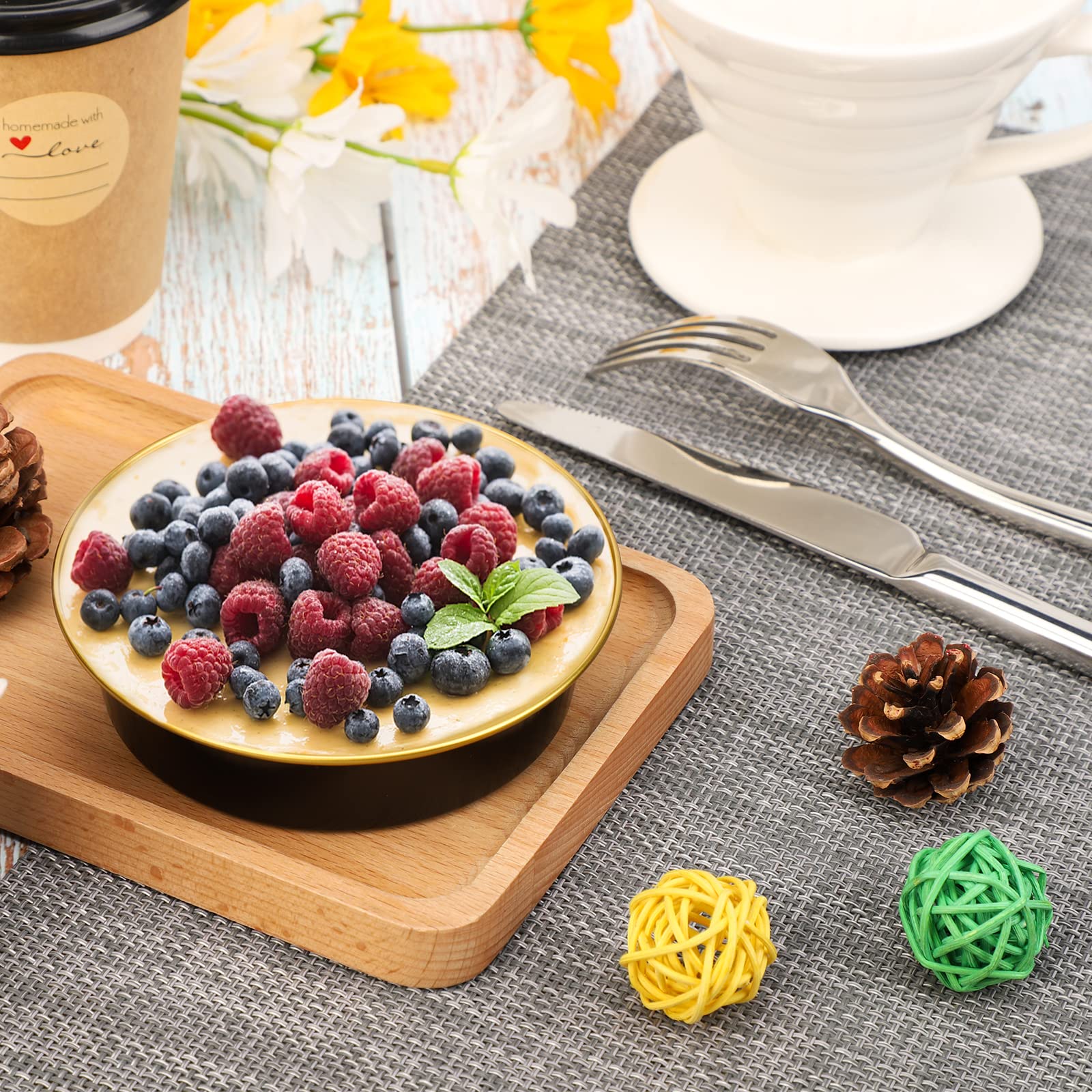 Beasea 20 Pack Cheesecake Pan With Lids, 8 Oz 4 Inch Round Foil Tart Tins Muffin Container With Lids Mini Pie Pans Mini Cake Pan