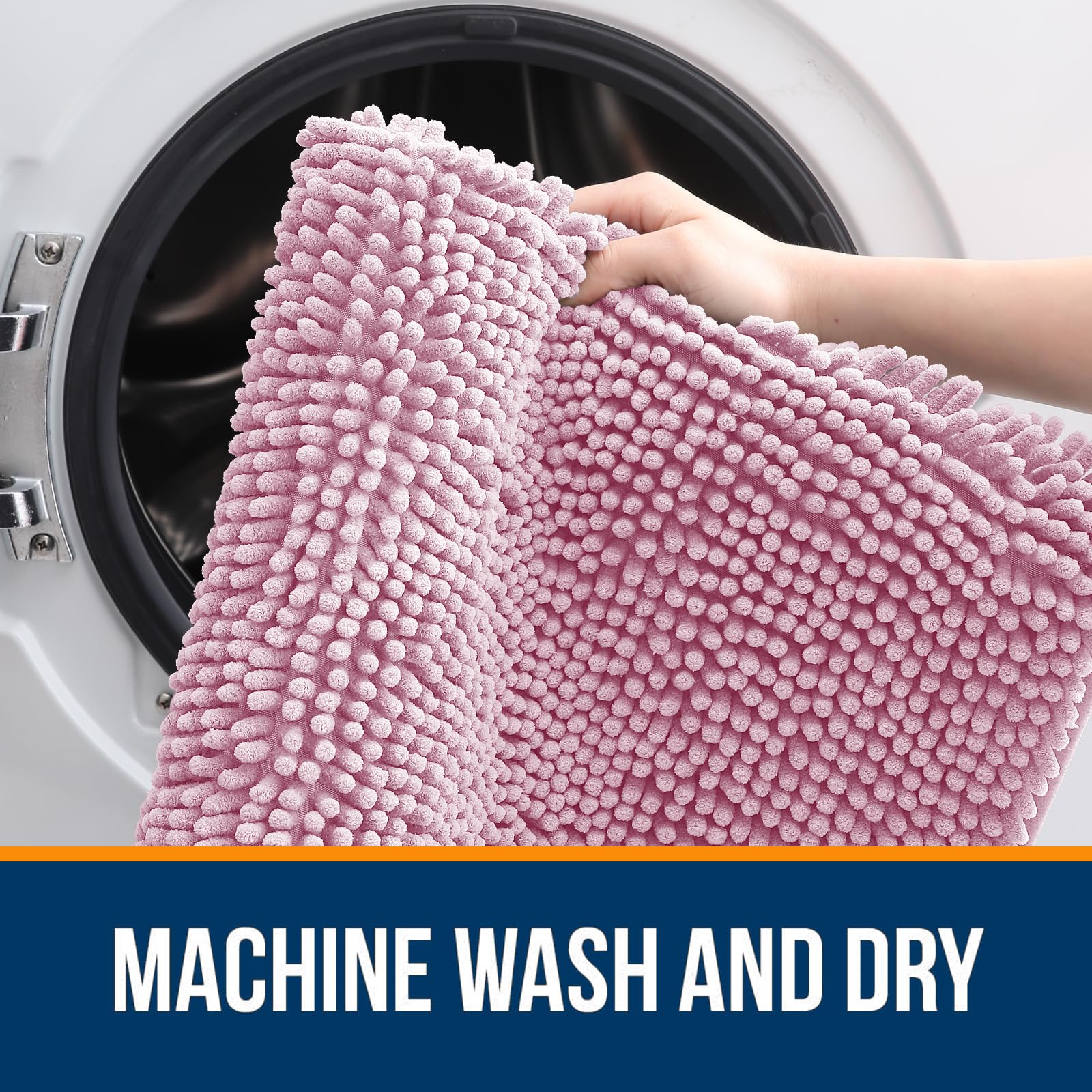 Olanly Bathroom Rugs 30X20, Extra Soft Absorbent Chenille Bath Rugs, Rubber Backing Quick Dry, Machine Washable Bath Mats For Ba