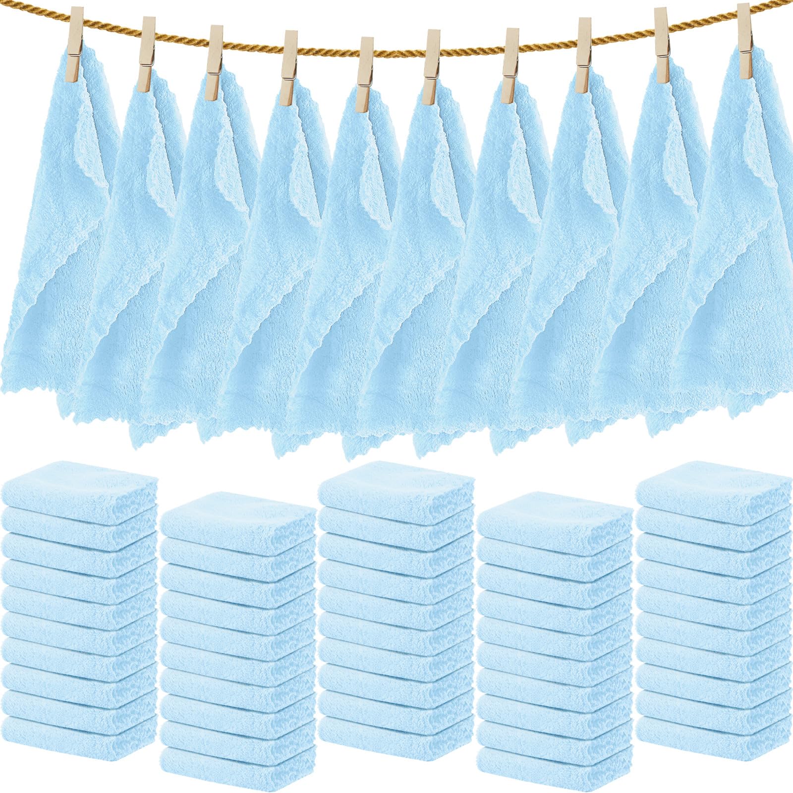 Newwiee 100 Pcs Washcloths Quick Drying Bathroom Wash Clothes 12 X 12 Inch Face Towels Microfiber Soft Wash Rags Bulk For Your F