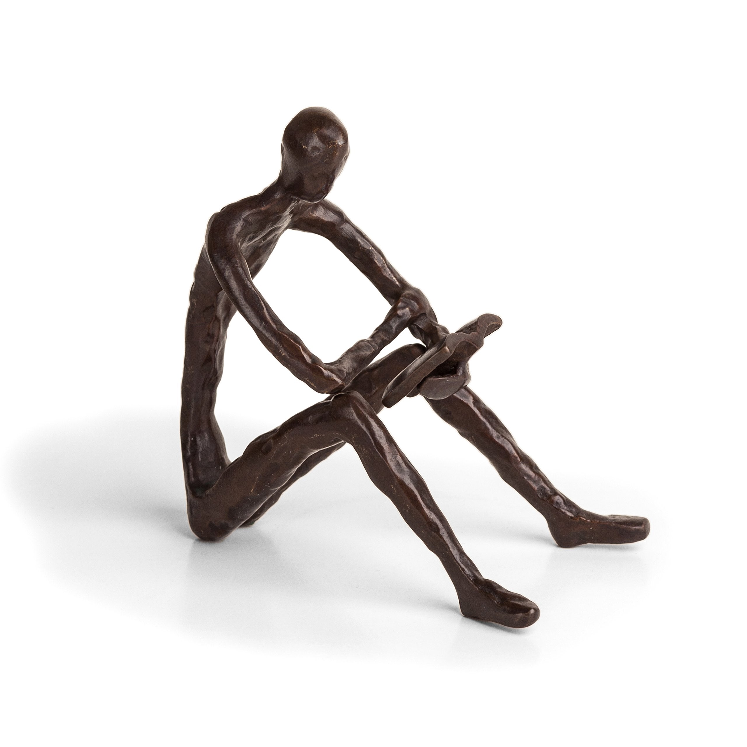 Danya B. ZD14010 Bronze Sculpture of Person Reading a Book - Modern and Elegant Design - Metal Art - Contemporary Home and Offic