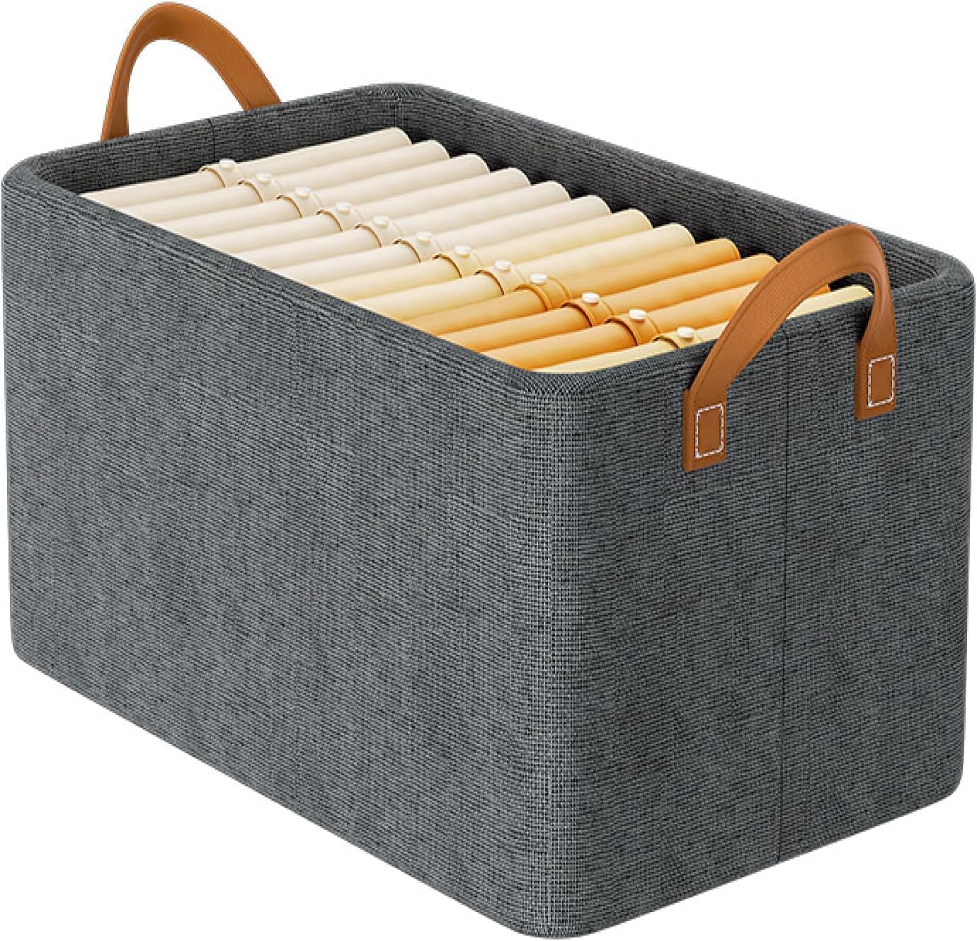 Heyzem 26L Foldable Clothes Organizer For Wardrobe, Blanket Storage Box, Cloth And Dress Organiser Metal Frame Basket Bag With Z