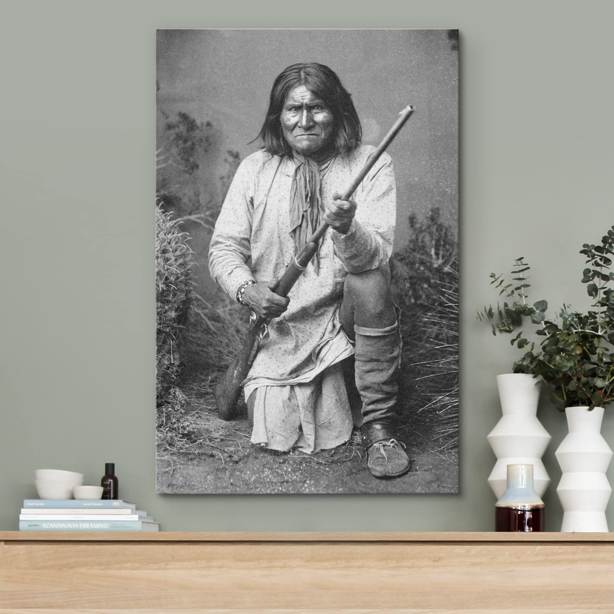 Wall26 Canvas Print Wall Art Portrait Of Goyaale Geronimo People Pop Culture Historical Realism Famous Closeup Colorful Multicol