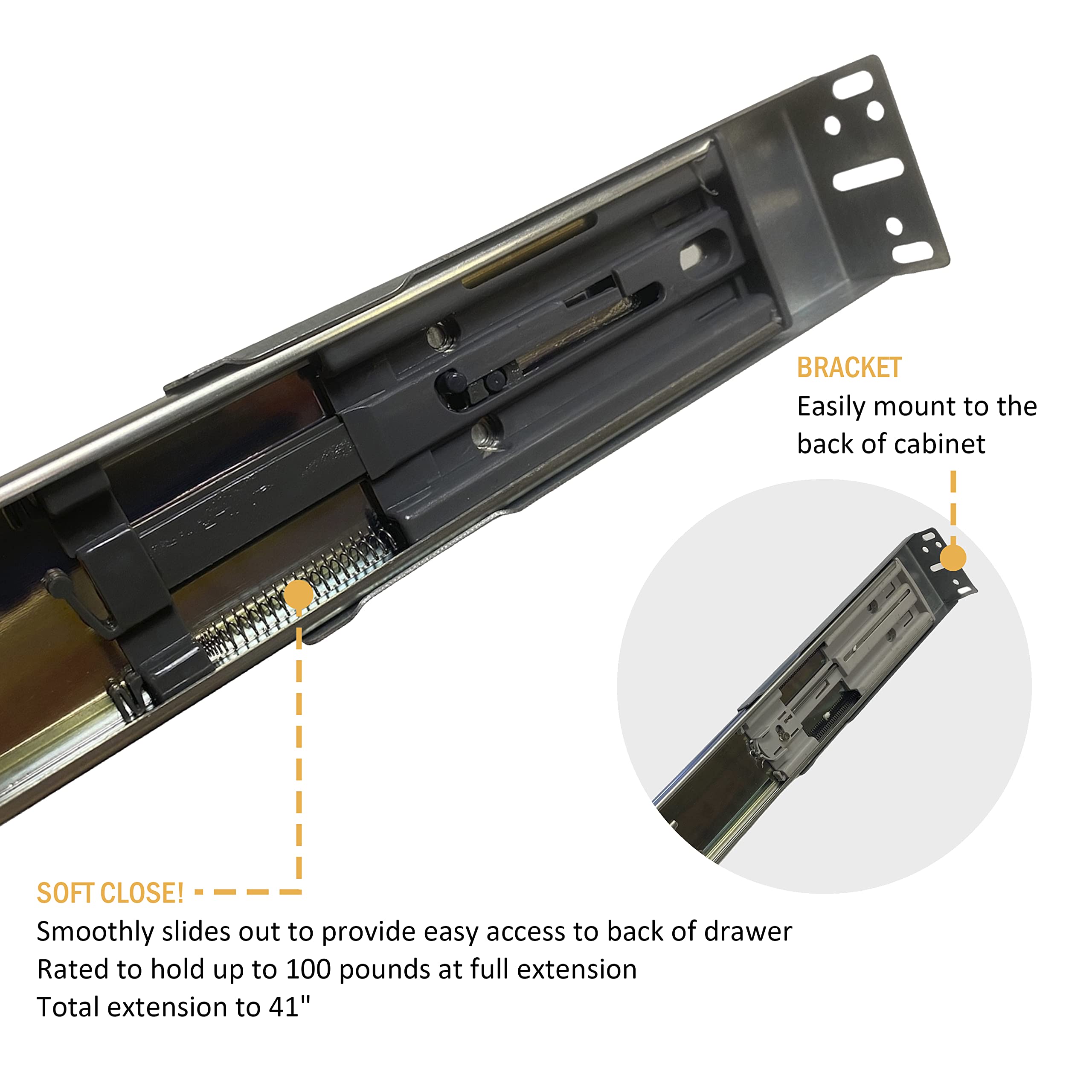 Couver Cabinetrta Soft-Close Diy Slide Out Cabinet Shelf Pull-Out Wood Drawer Storage (W) 27 X (D) 21