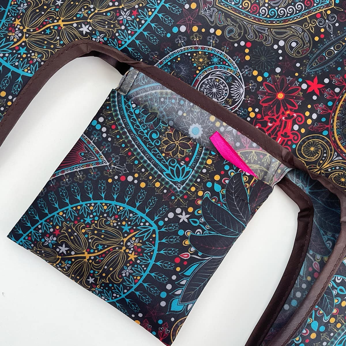 Wrapables Jolibag Collection Reusable Shopping Bag (Set Of 2), Cosmic Paisley