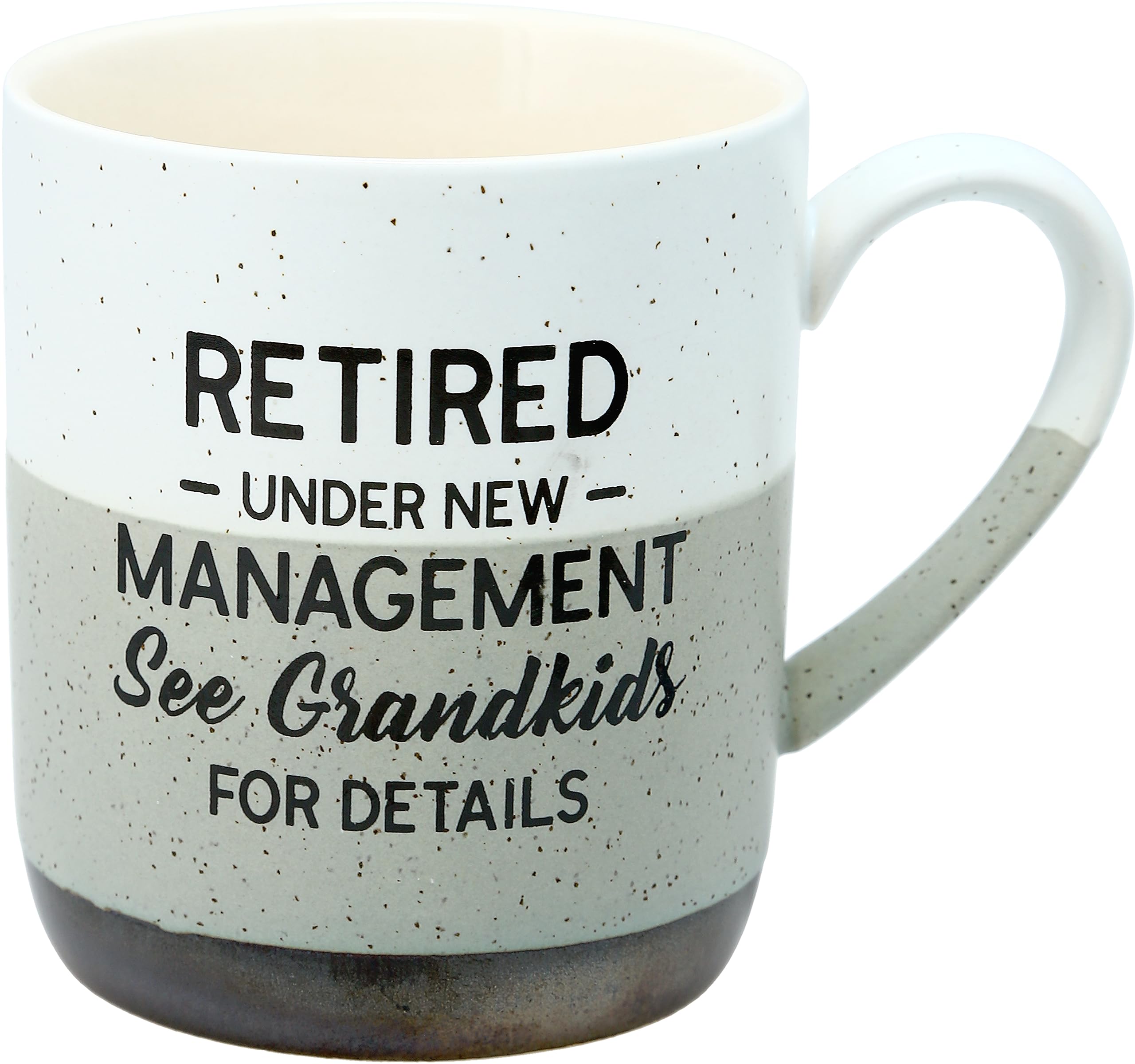 Pavilion Gift Company Retired Under New Management See Grandkids For Details - 15 Oz Speckled Stoneware Coffee Tea Cup Mug, Beig